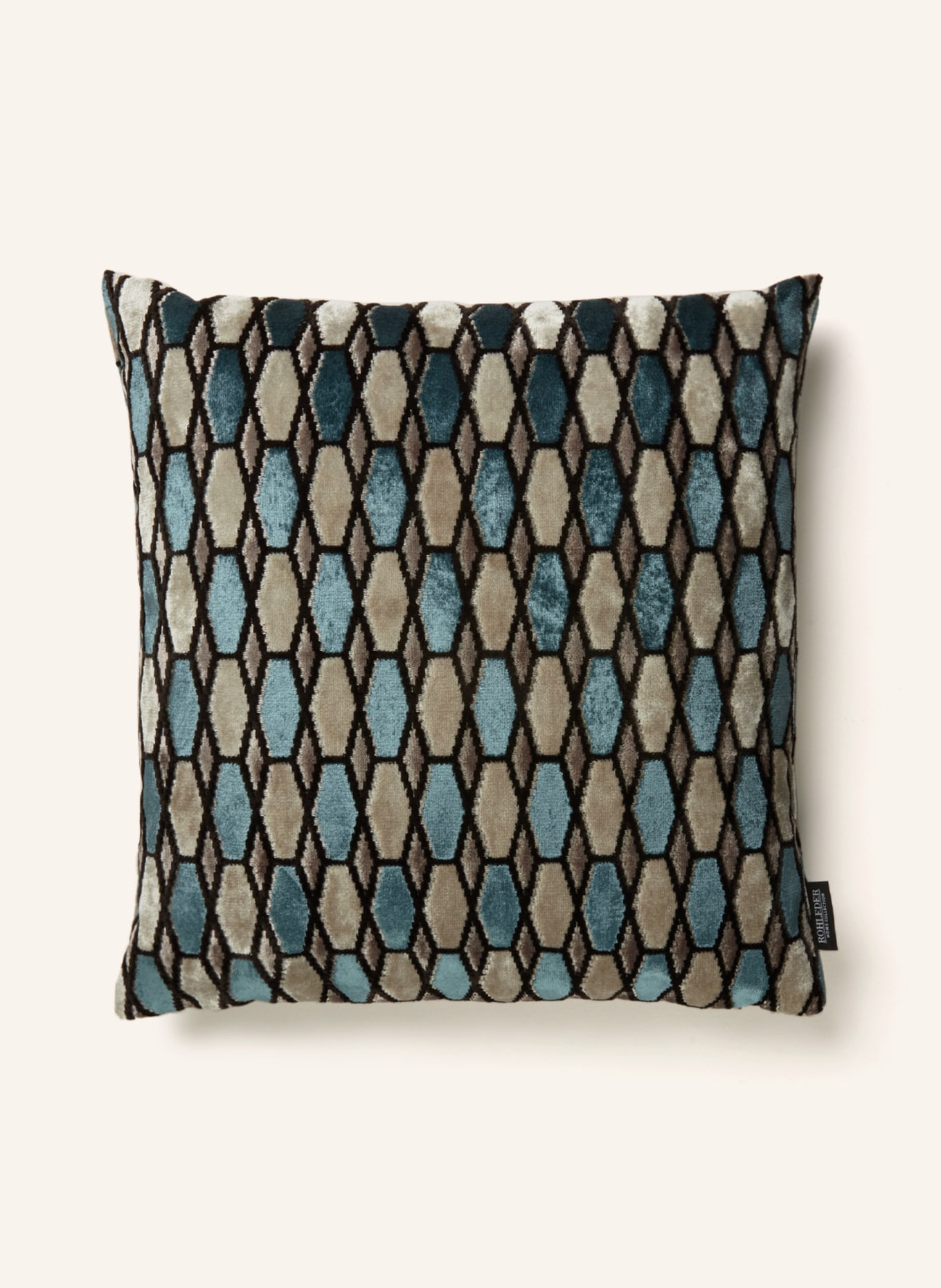 ROHLEDER Decorative cushion CRYSTAL with feather filling, Color: LIGHT BLUE/ GRAY/ BLACK (Image 1)