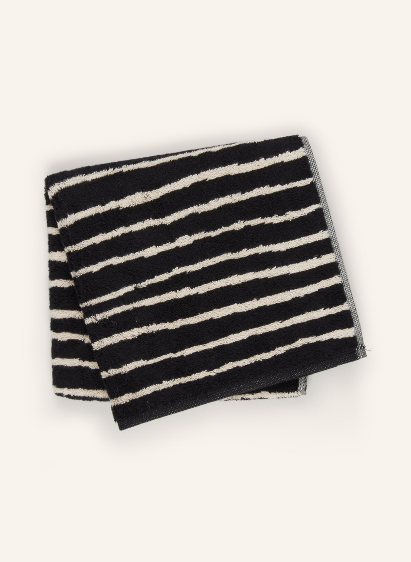 Cawö Towel LOFT LINES, Color: BLACK/ CREAM (Image 2)