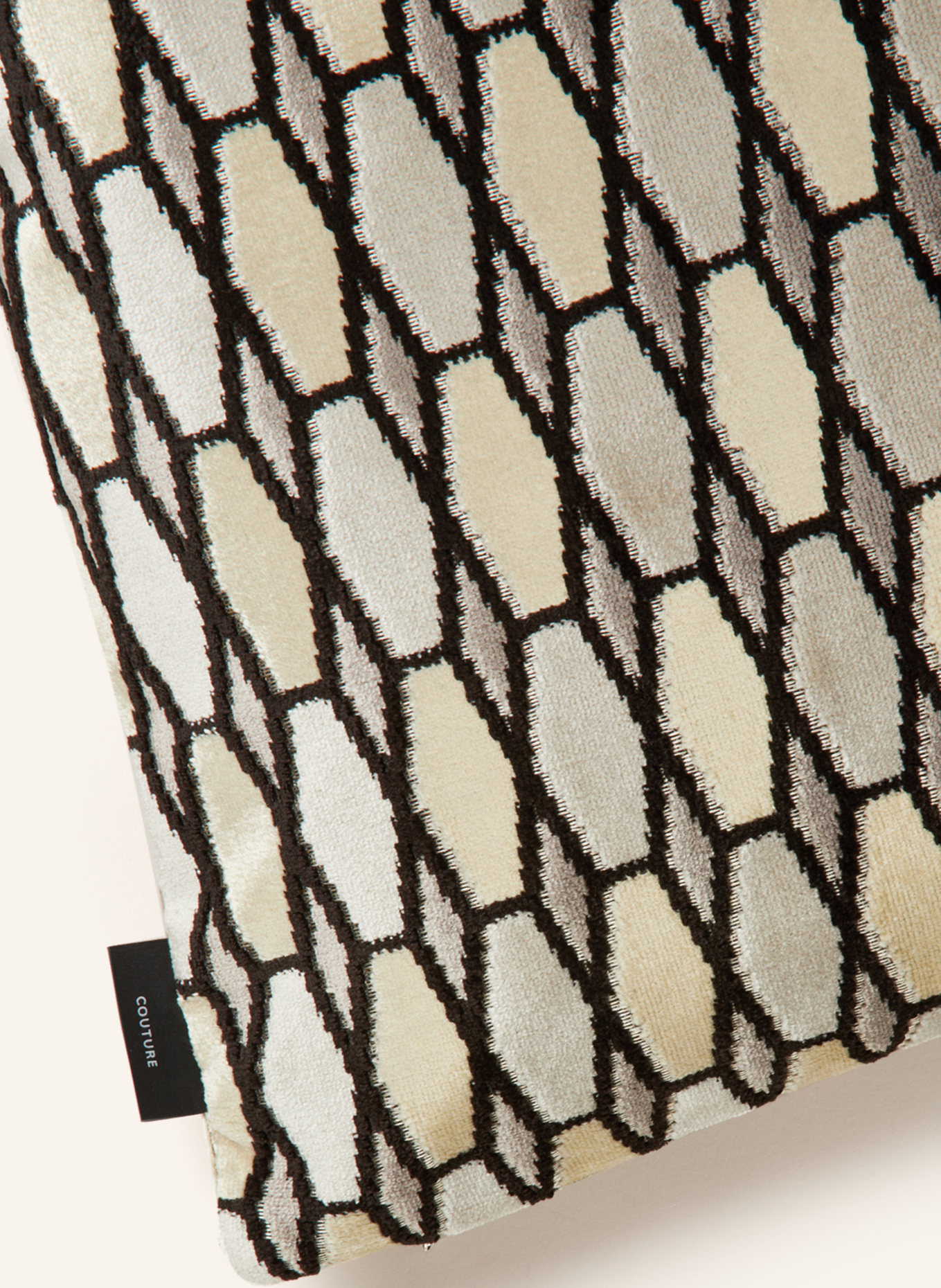 ROHLEDER Dekoracyjna poduszka CRYSTAL z wypełnieniem z pierza, Kolor: KREMOWY/ SZARY/ CZARNY (Obrazek 3)