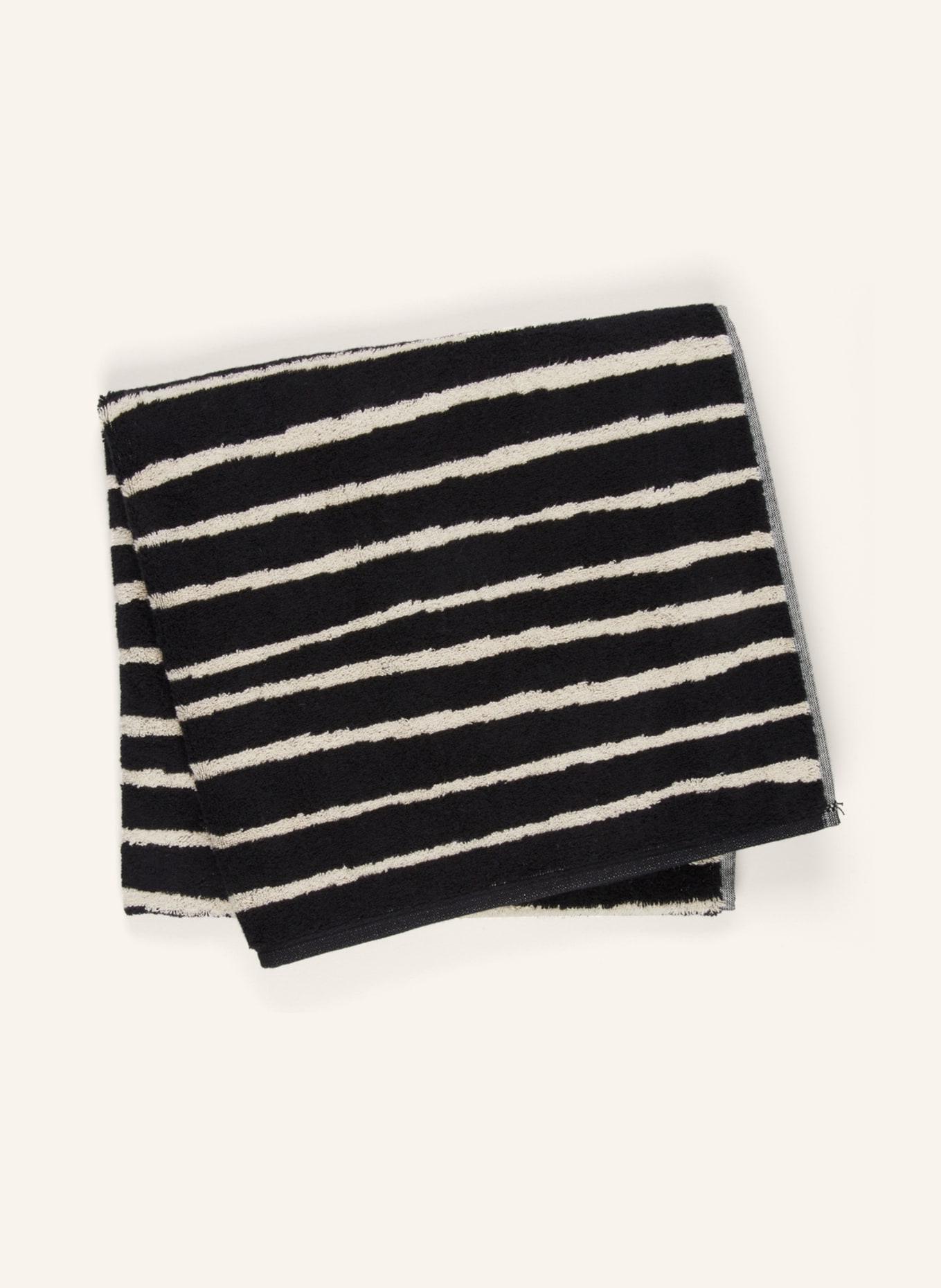 Cawö Bath towel LOFT LINES, Color: BLACK/ CREAM (Image 2)