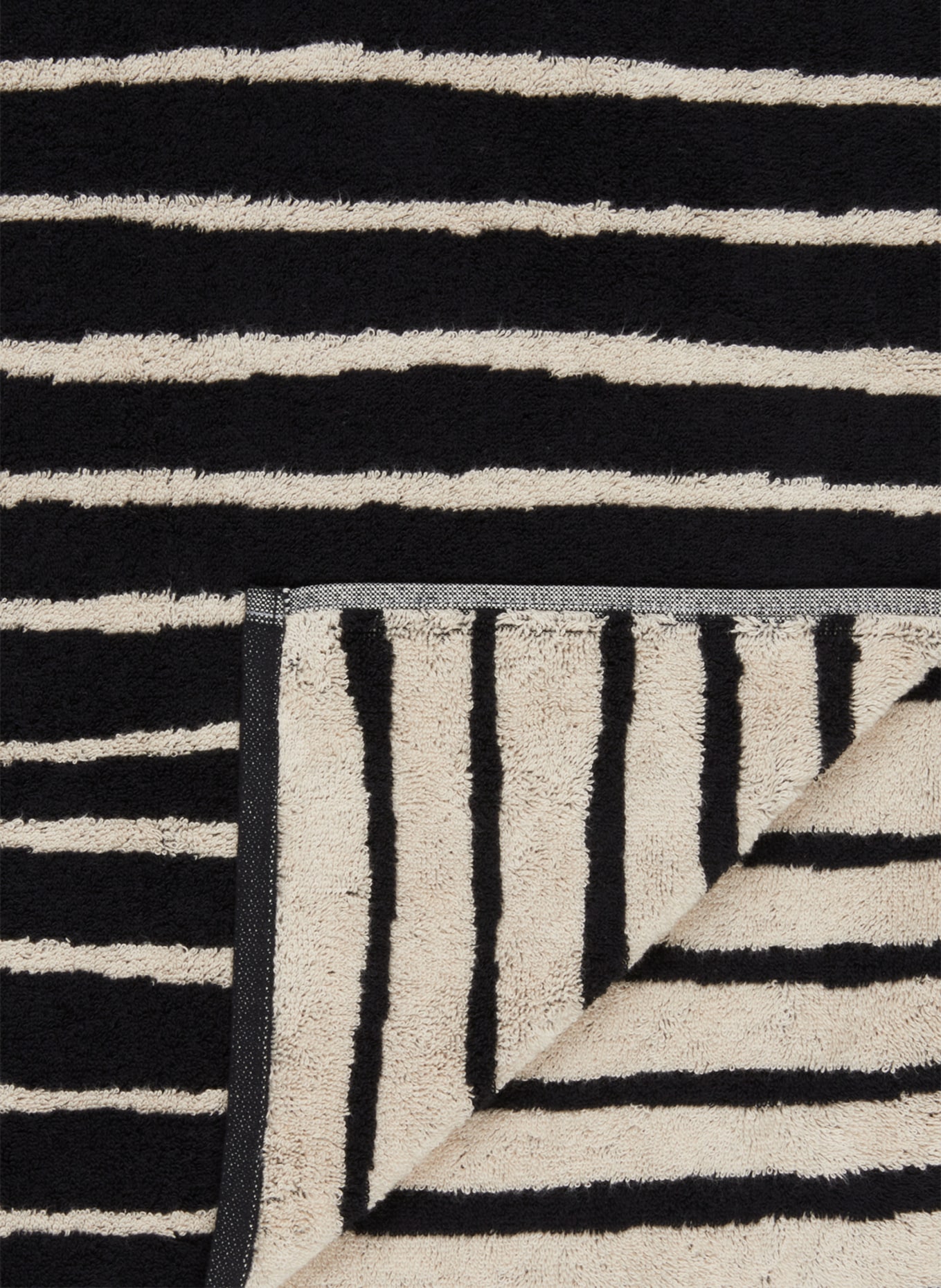 Cawö Bath towel LOFT LINES, Color: BLACK/ CREAM (Image 3)