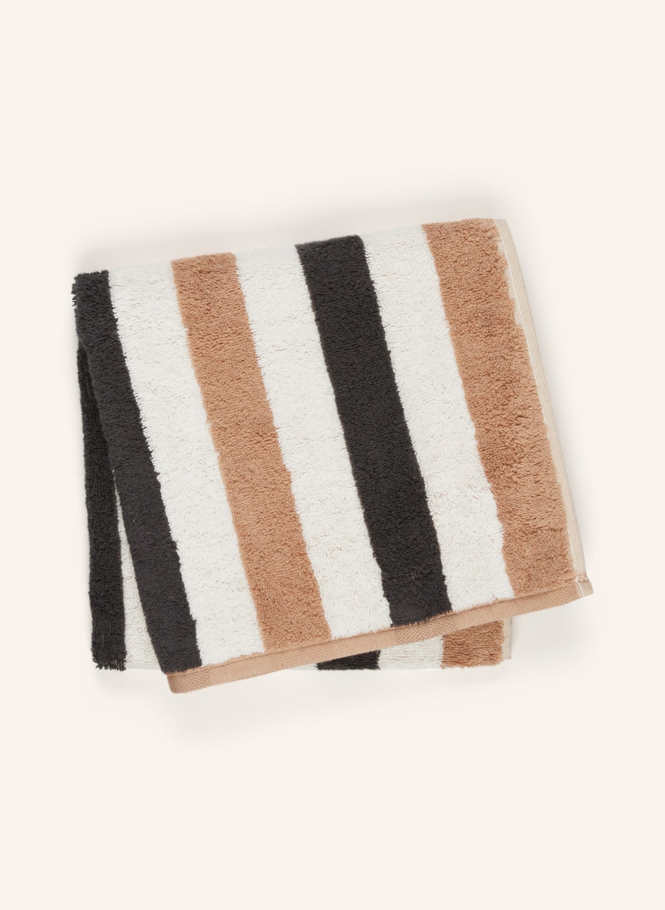 Cawö Towel COAST STRIPES, Color: DARK GRAY/ CREAM/ CAMEL (Image 2)