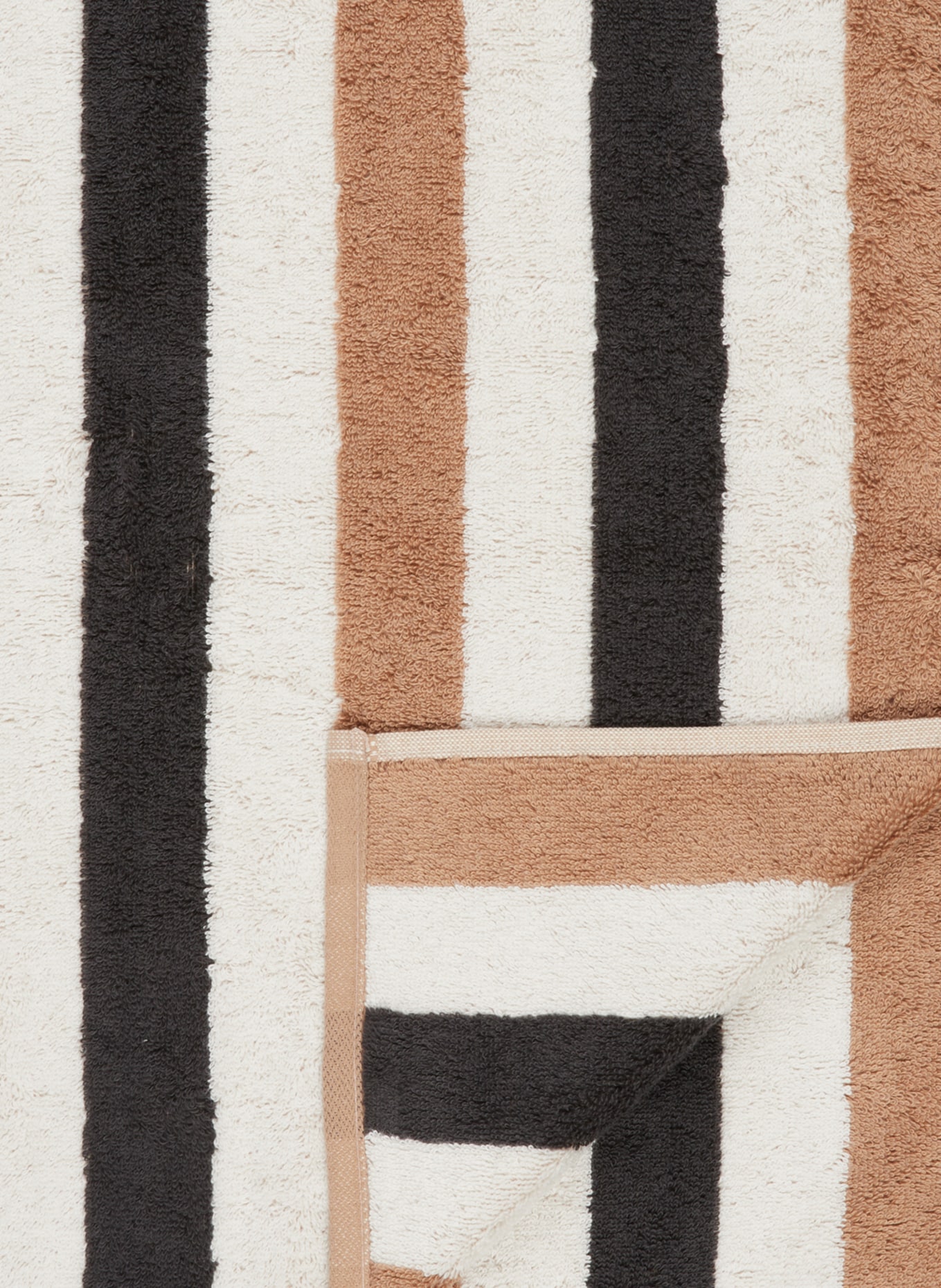 Cawö Towel COAST STRIPES, Color: DARK GRAY/ CREAM/ CAMEL (Image 3)