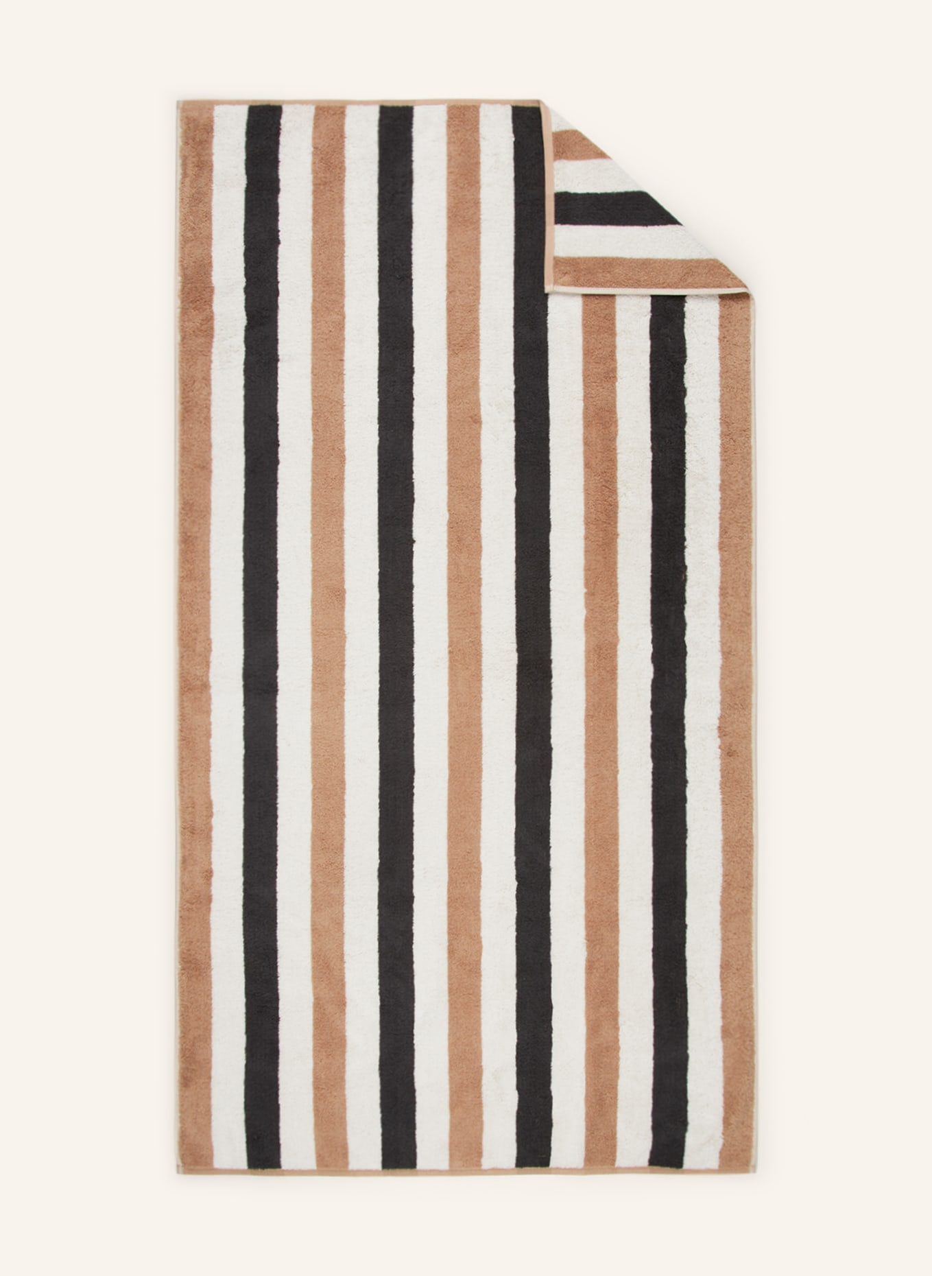 Cawö Bath towel COAST STRIPES, Color: DARK GRAY/ WHITE/ BROWN (Image 1)