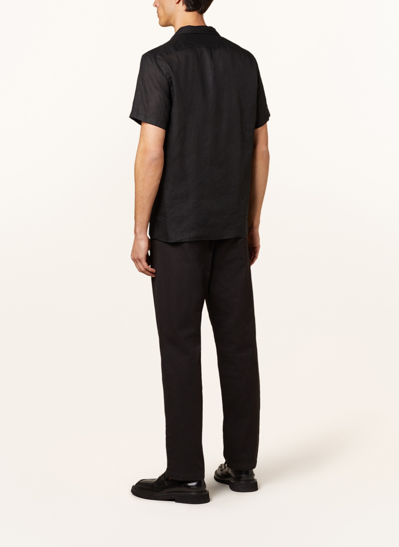 REISS Resort shirt RUFUS regular fit made of linen, Color: BLACK (Image 3)