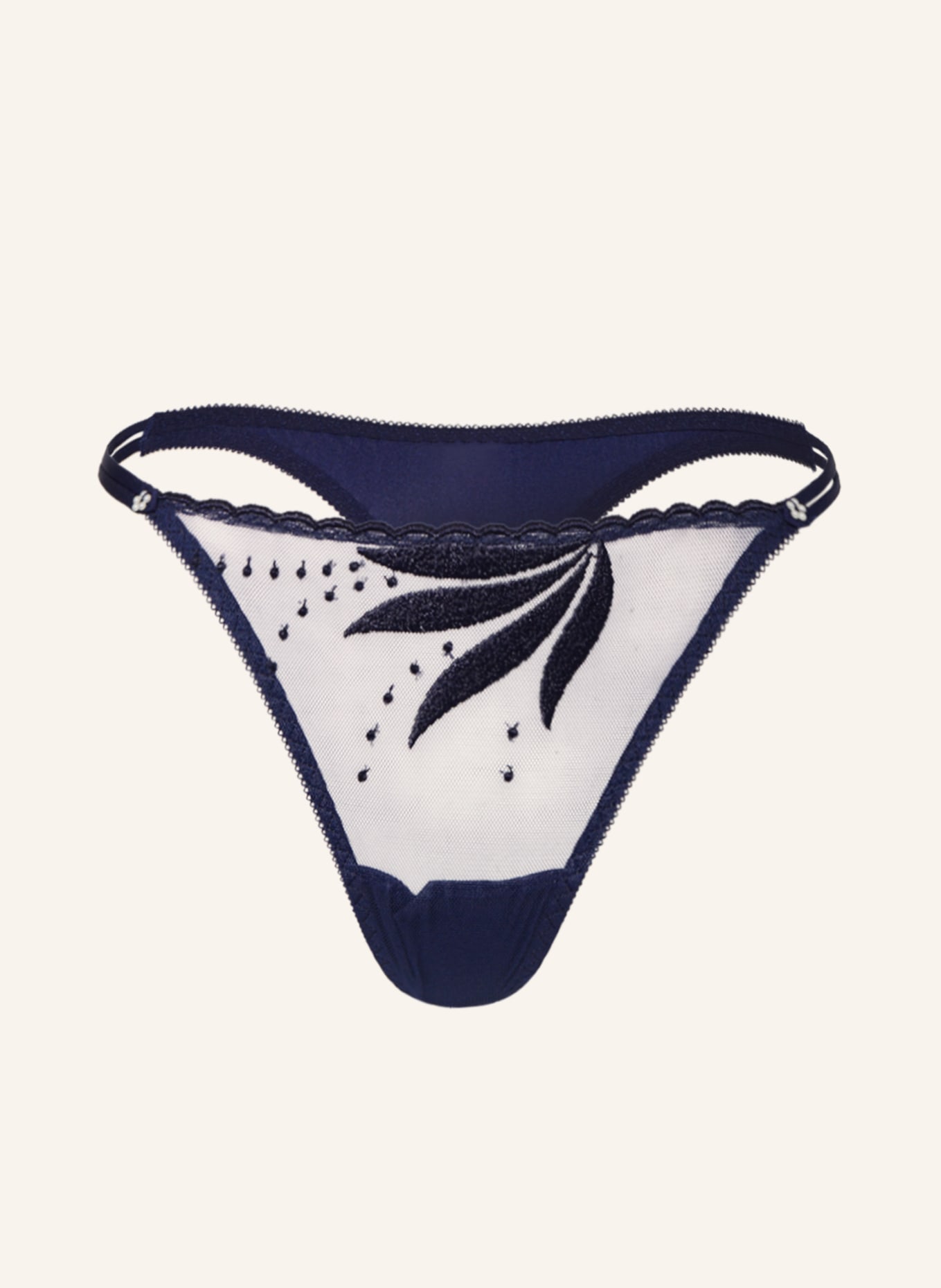 MARIE JO Thong ÉTOILE with decorative beads, Color: DARK BLUE (Image 1)