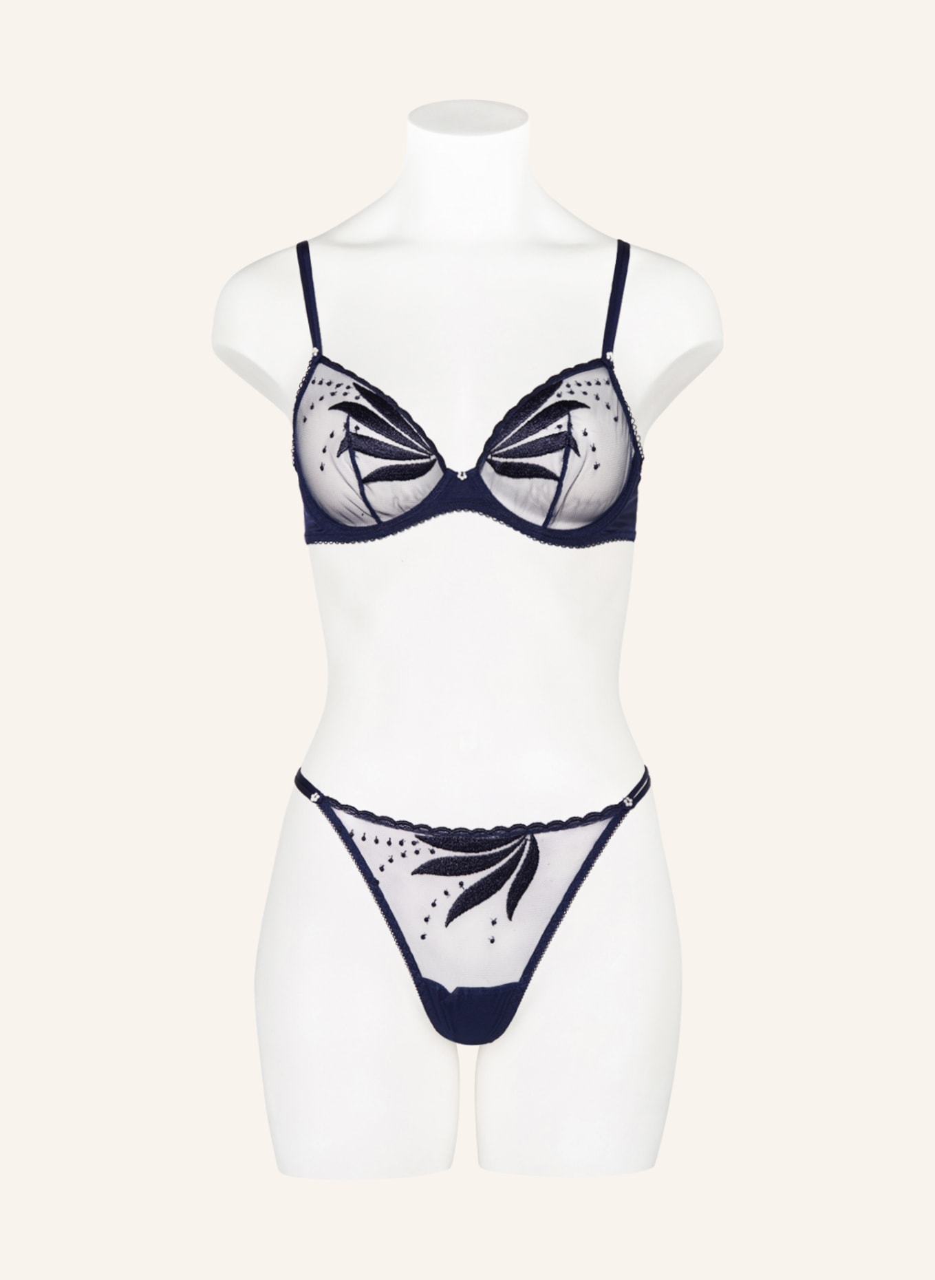MARIE JO Thong ÉTOILE with decorative beads, Color: DARK BLUE (Image 2)
