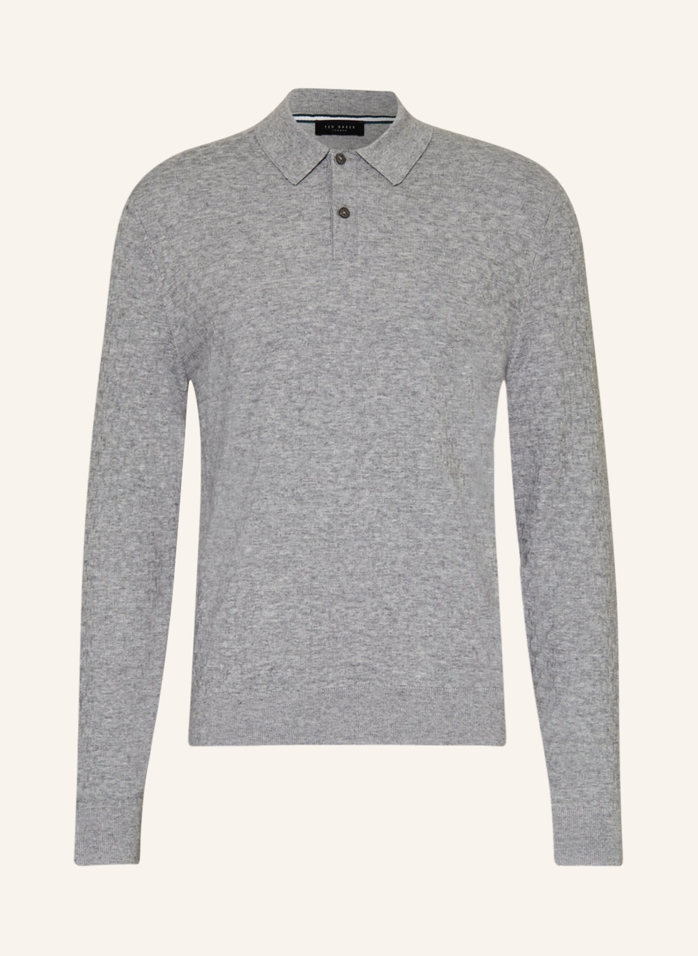TED BAKER Knitted polo shirt MORAR, Color: GRAY (Image 1)