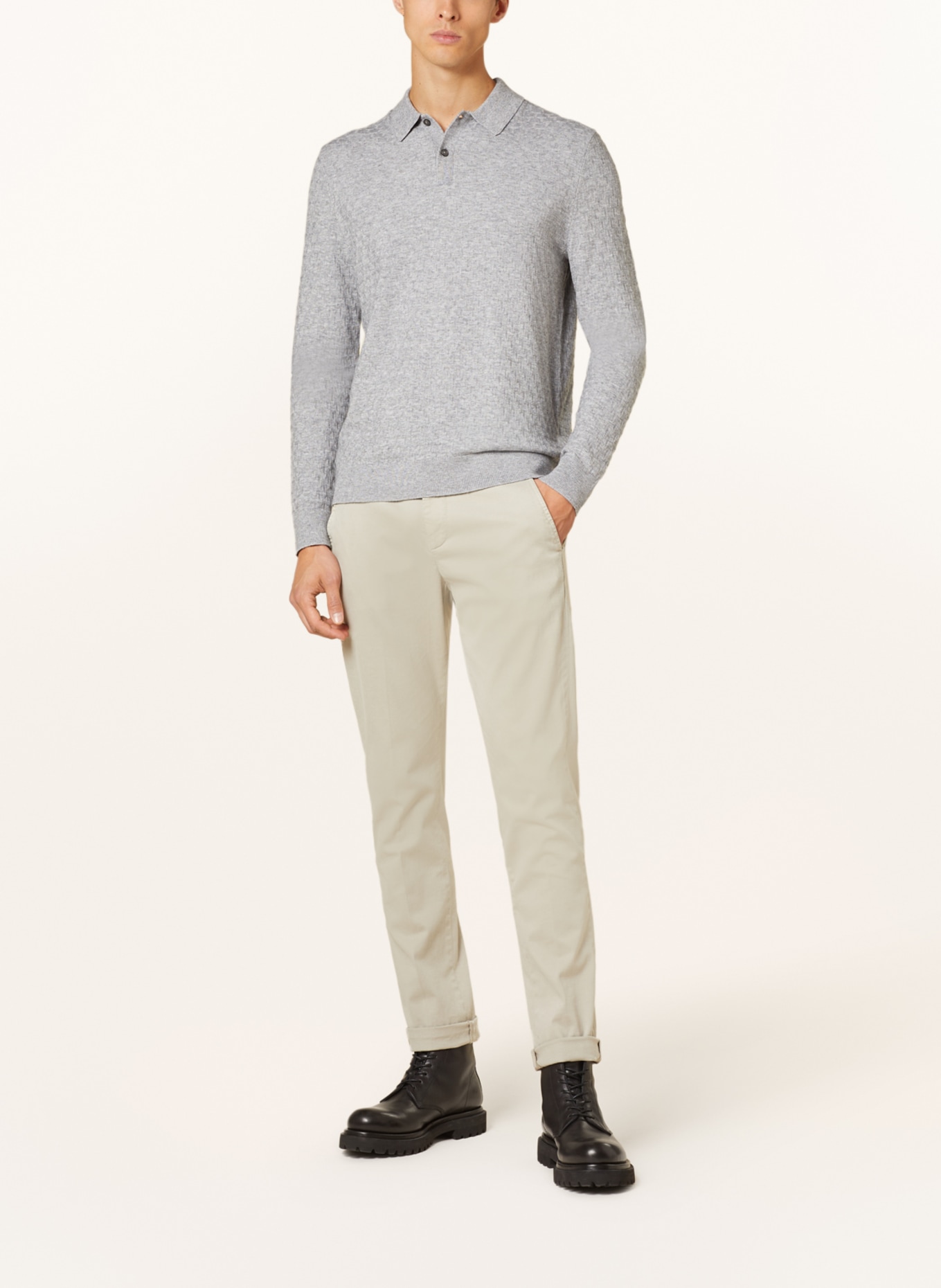 TED BAKER Knitted polo shirt MORAR, Color: GRAY (Image 2)