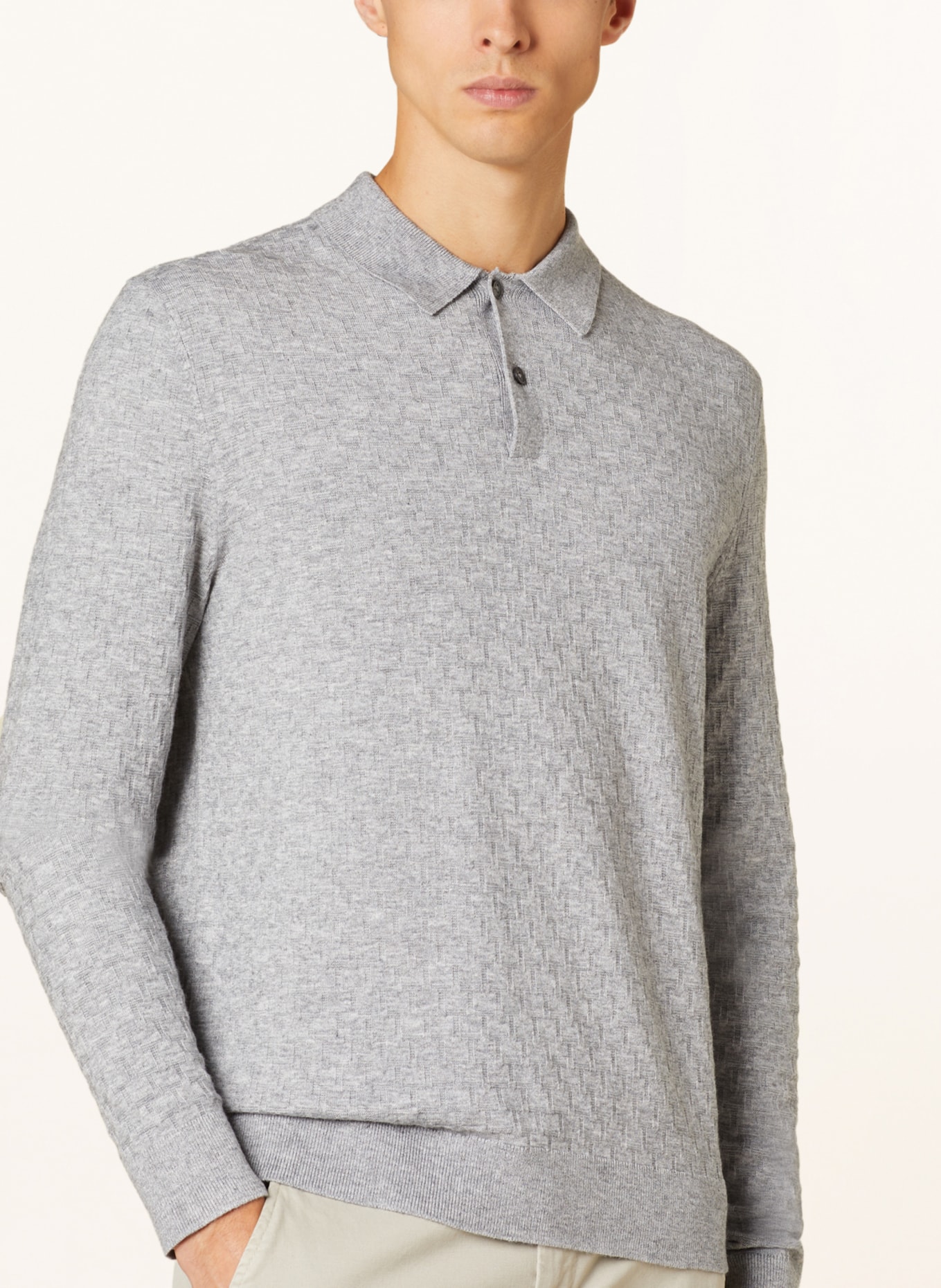 TED BAKER Knitted polo shirt MORAR, Color: GRAY (Image 4)