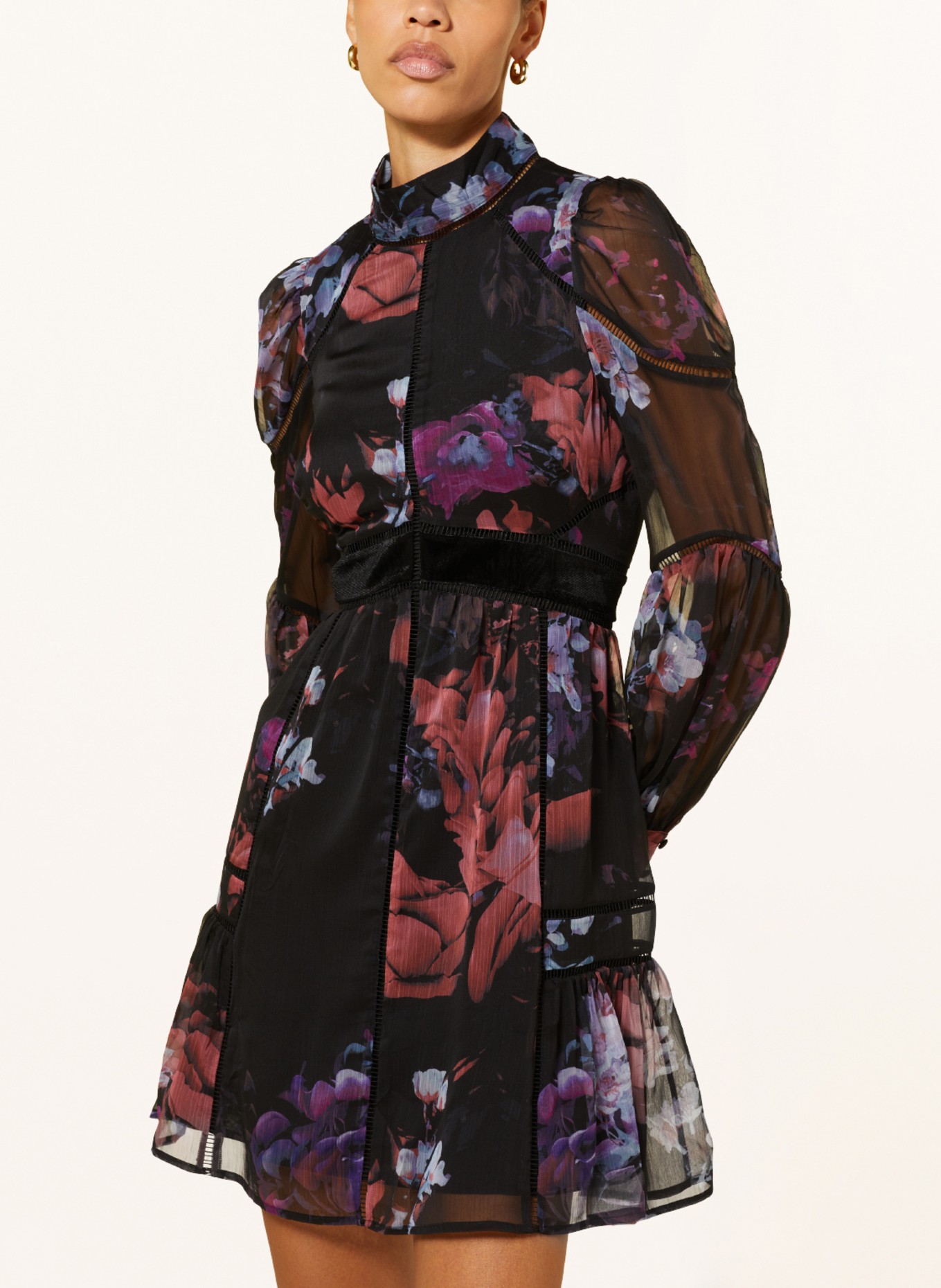 TED BAKER Kleid GRETAAH, Farbe: SCHWARZ/ BLAUGRAU/ DUNKELORANGE (Bild 4)