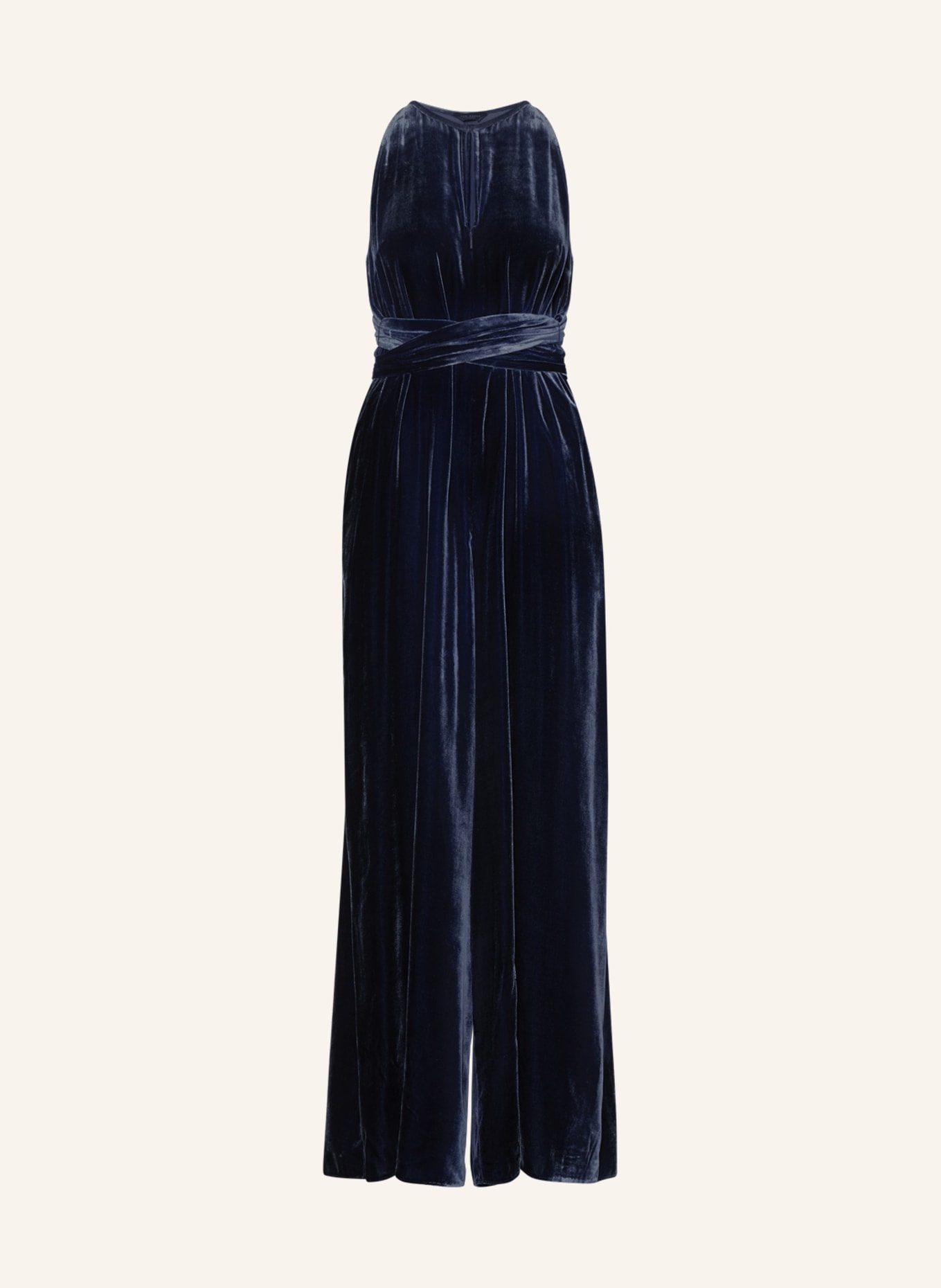 TED BAKER Velvet jumpsuit LIBBIEY, Color: DARK BLUE (Image 1)