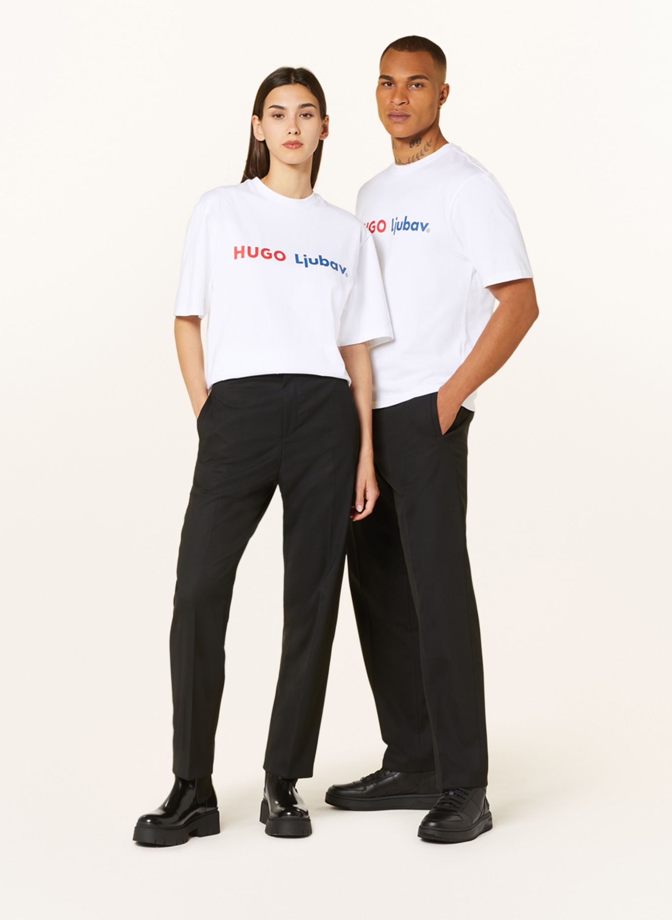 HUGO T-Shirt DLOVE LJUBAV: WEISS