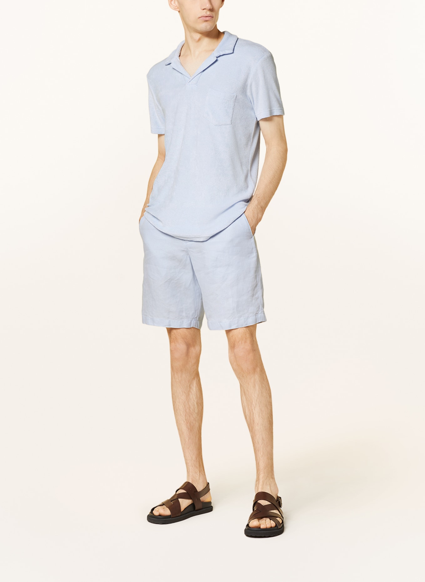 ORLEBAR BROWN Linen shorts NORWICH in light blue