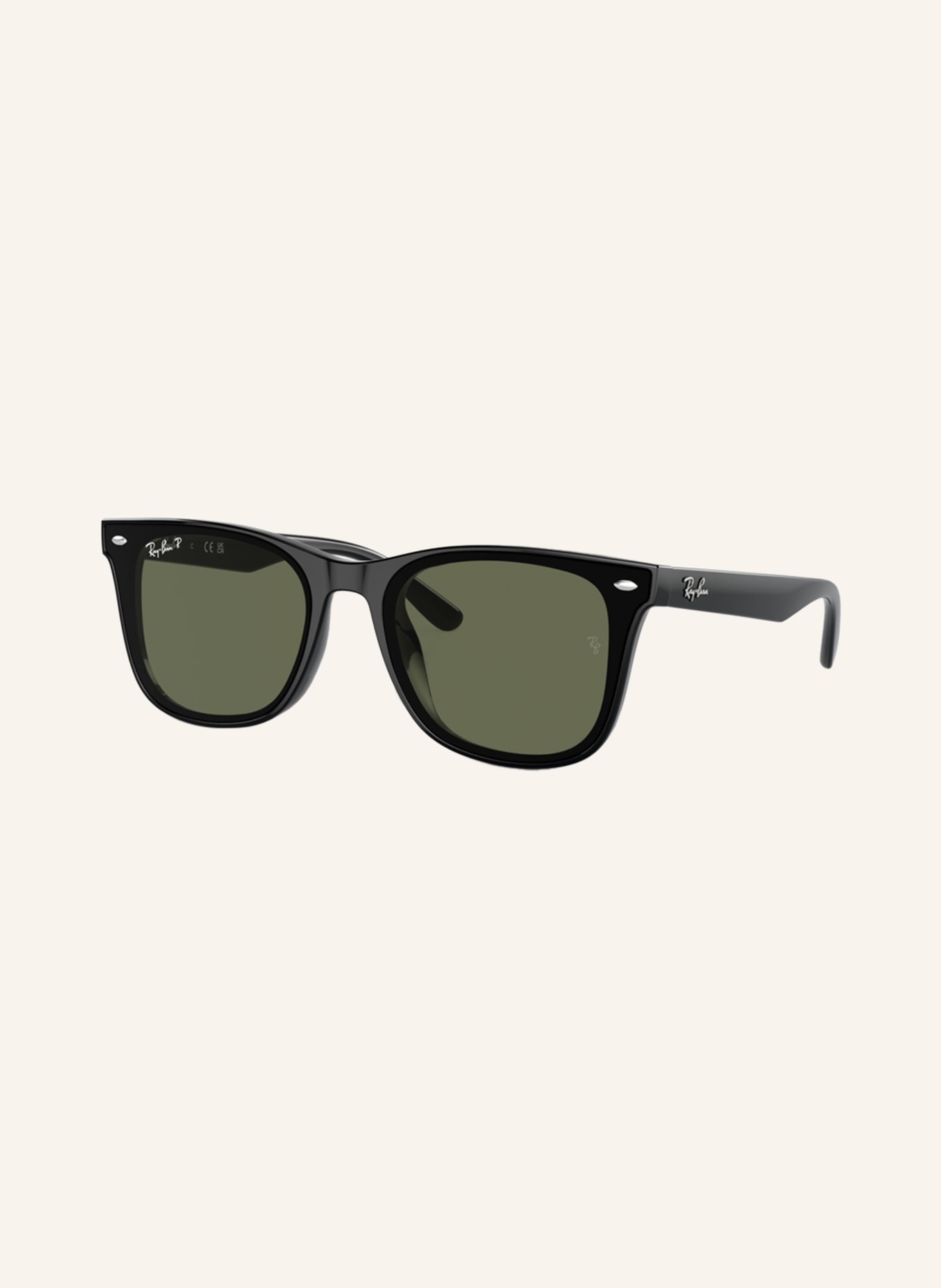 Ray-Ban Sunglasses RB4420, Color: 601/9A BLACK/GREEN POLARIZED (Image 1)