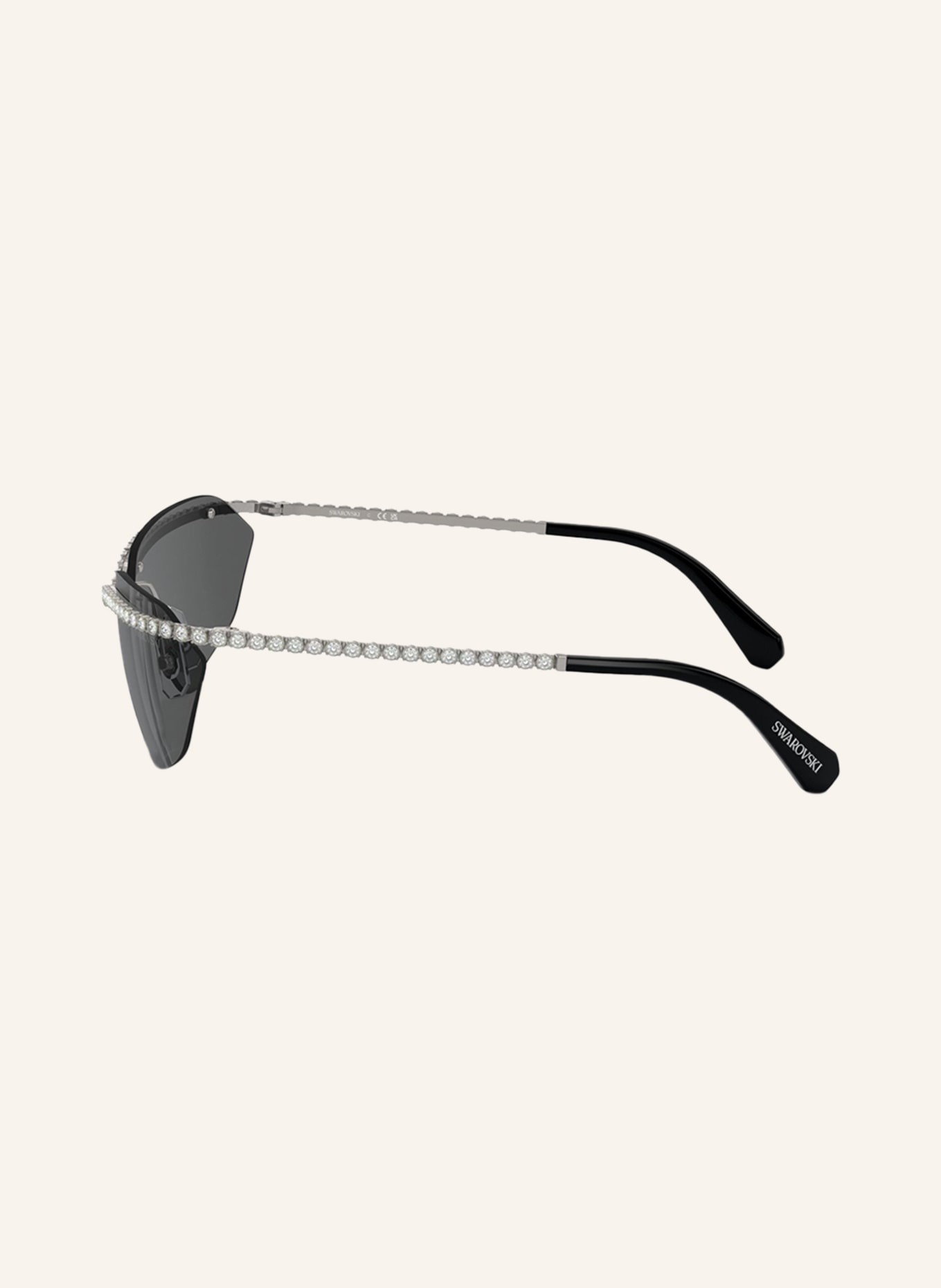 SWAROVSKI Okulary przeciwsłoneczne SK7001 z ozdobnymi kamykami, Kolor: 400987 CIEMNOSZARY/ SZARY (Obrazek 4)