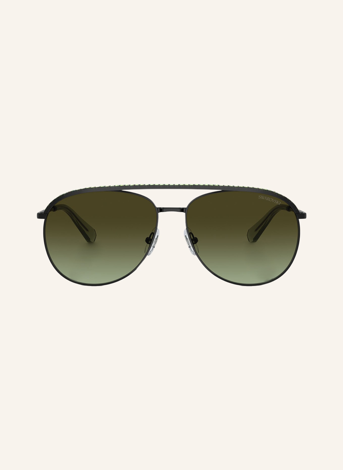 SWAROVSKI Sluneční brýle SK7005 s ozdobnými kamínky, Barva: 4010E8 - ČERNÁ/ TMAVĚ ZELENÝ PŘECHOD8279 (Obrázek 2)
