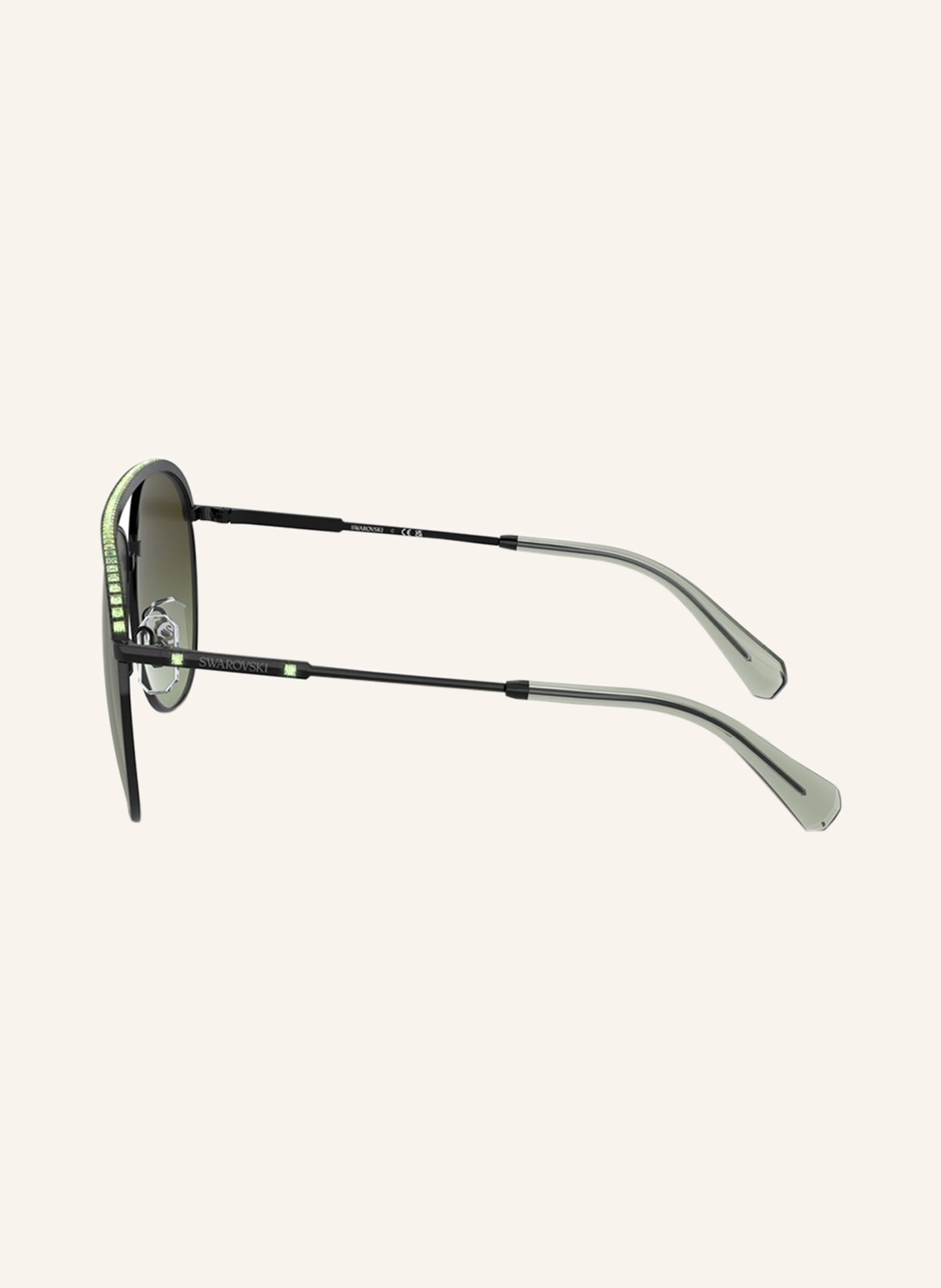 SWAROVSKI Okulary przeciwsłoneczne SK7005 z ozdobnymi kamykami, Kolor: 4010E8 – CZARNY / CIEMNOZIELONY GRADIENT 8279 (Obrazek 4)