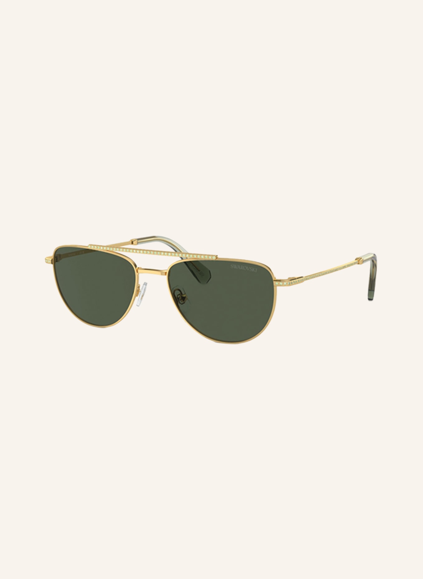 SWAROVSKI Sunglasses SK7007 with decorative gems, Color: 401782- GOLD/ GREEN (Image 1)