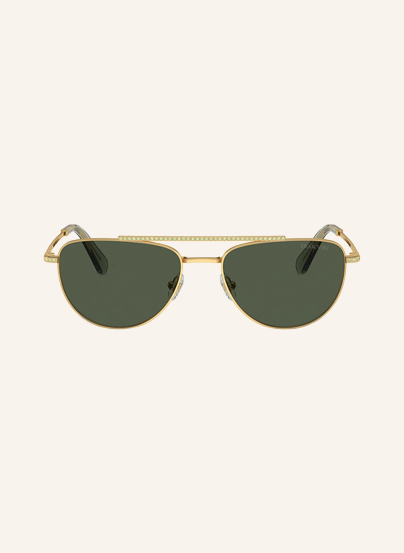 SWAROVSKI Sunglasses SK7007 with decorative gems, Color: 401782- GOLD/ GREEN (Image 2)