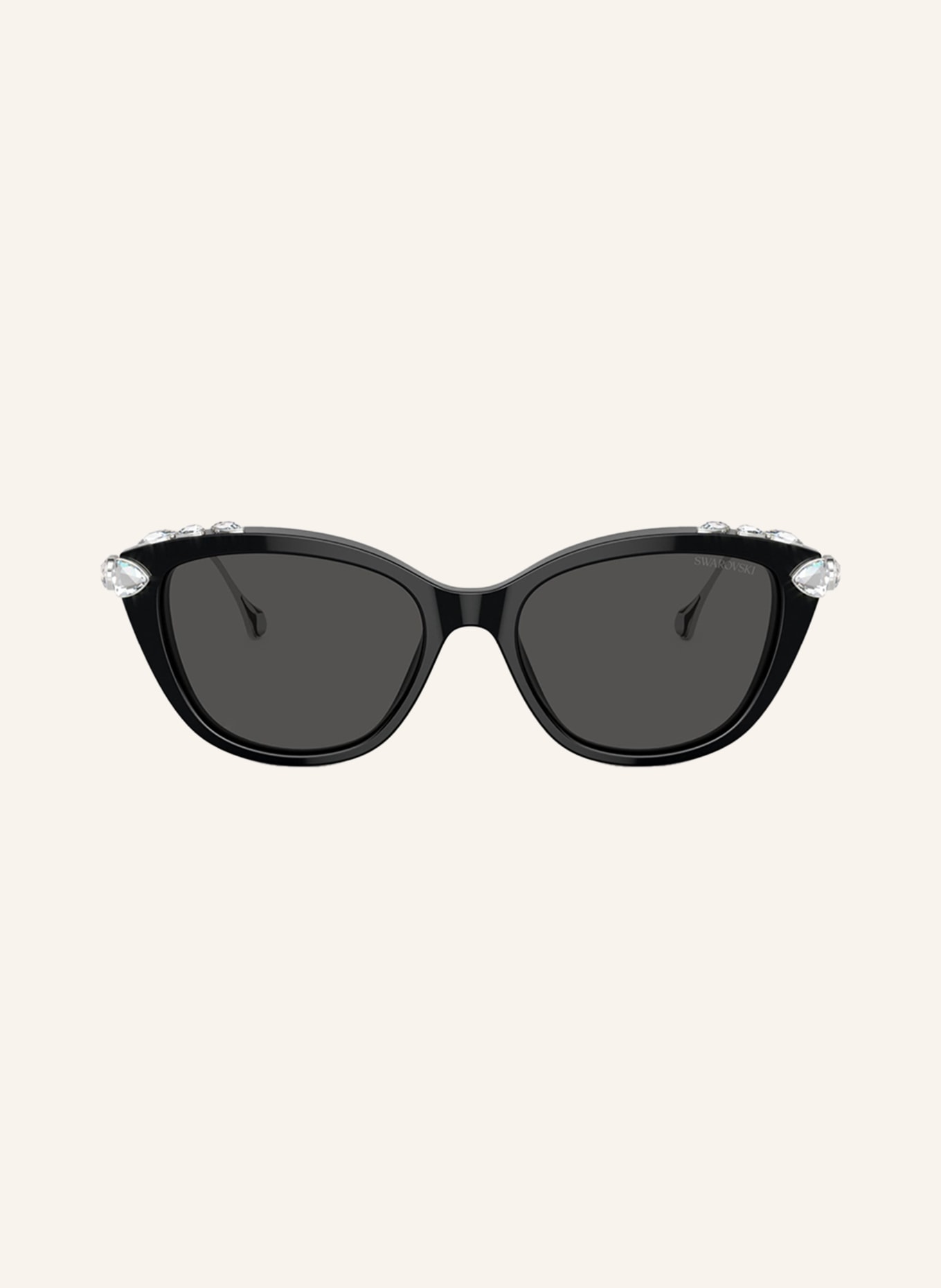 SWAROVSKI Okulary przeciwsłoneczne SK6010 z ozdobnymi kamykami, Kolor: 103887 – CZARNY/ CIEMNOSZARY (Obrazek 2)