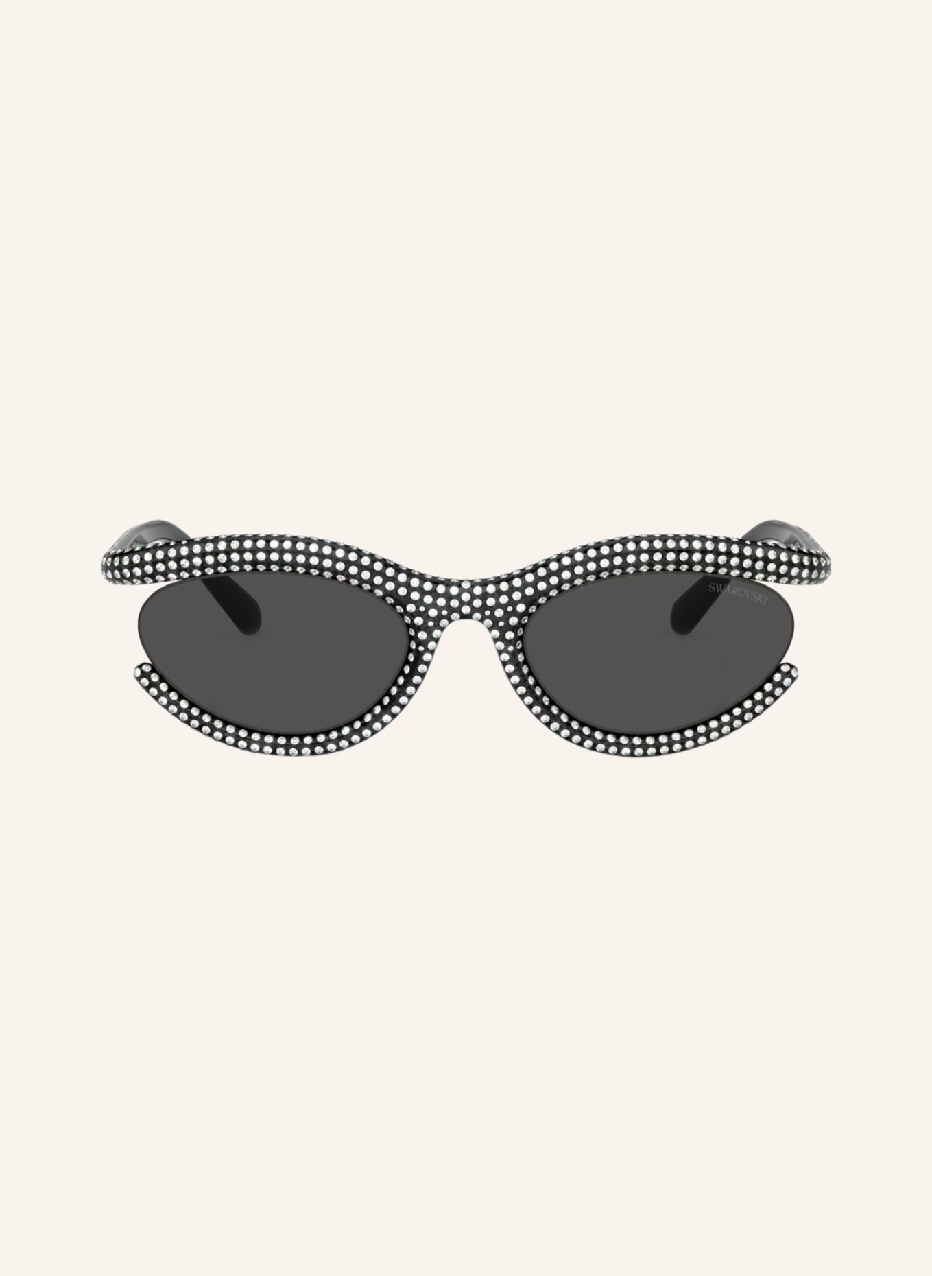 SWAROVSKI Okulary przeciwsłoneczne SK6006 z ozdobnymi kamykami, Kolor: 100187 – CZARNY/ SZARY (Obrazek 2)