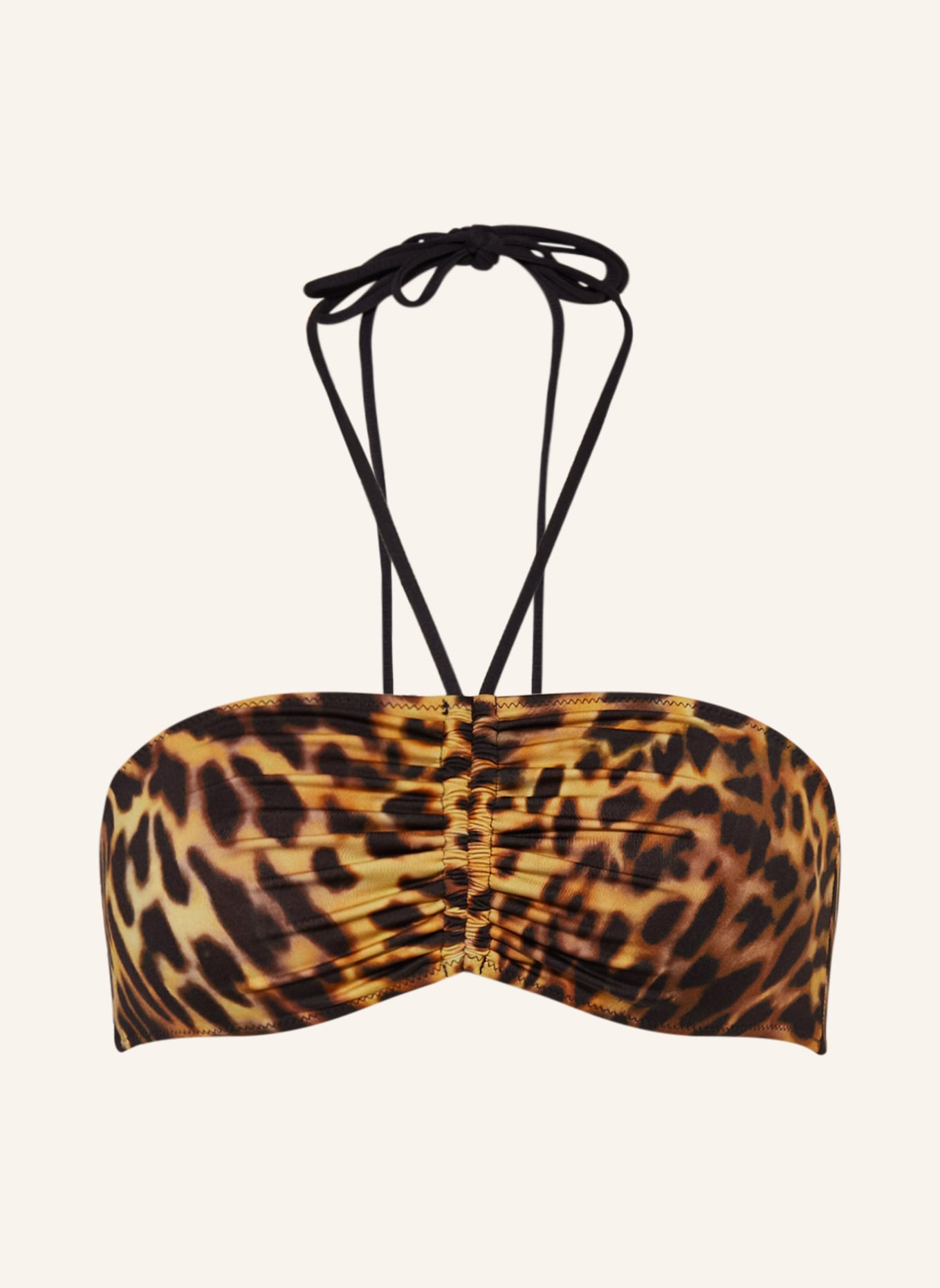 STELLA McCARTNEY SWIMWEAR Bandeau bikini top, Color: BLACK/ DARK YELLOW/ BROWN (Image 1)