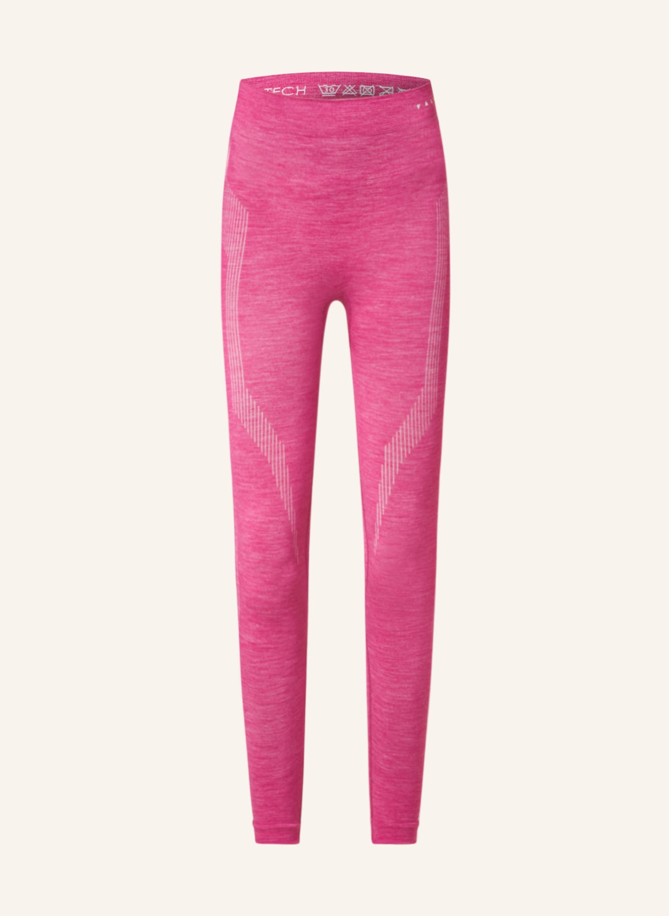 FALKE Functional base layer trousers WOOL-TECH with merino wool, Color: PINK (Image 1)