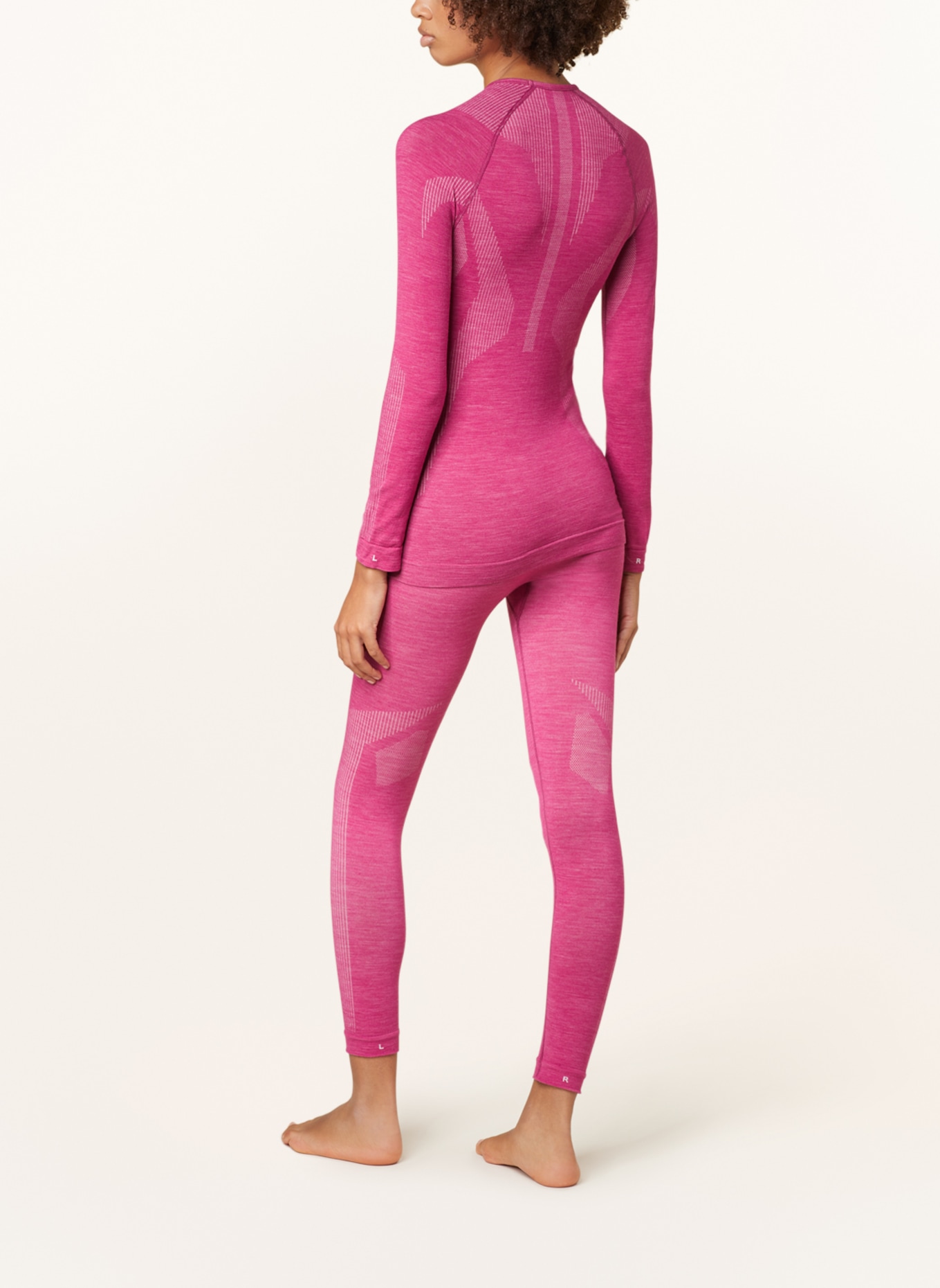 FALKE Functional base layer trousers WOOL-TECH with merino wool, Color: PINK (Image 3)