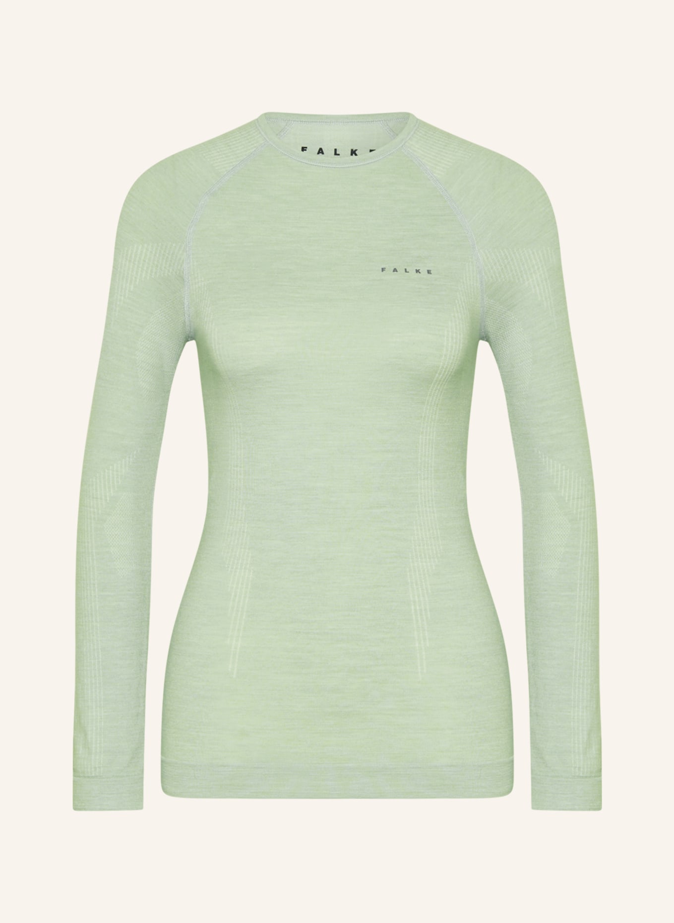 FALKE Functional underwear shirt WOOL-TECH with merino wool, Color: LIGHT GREEN (Image 1)