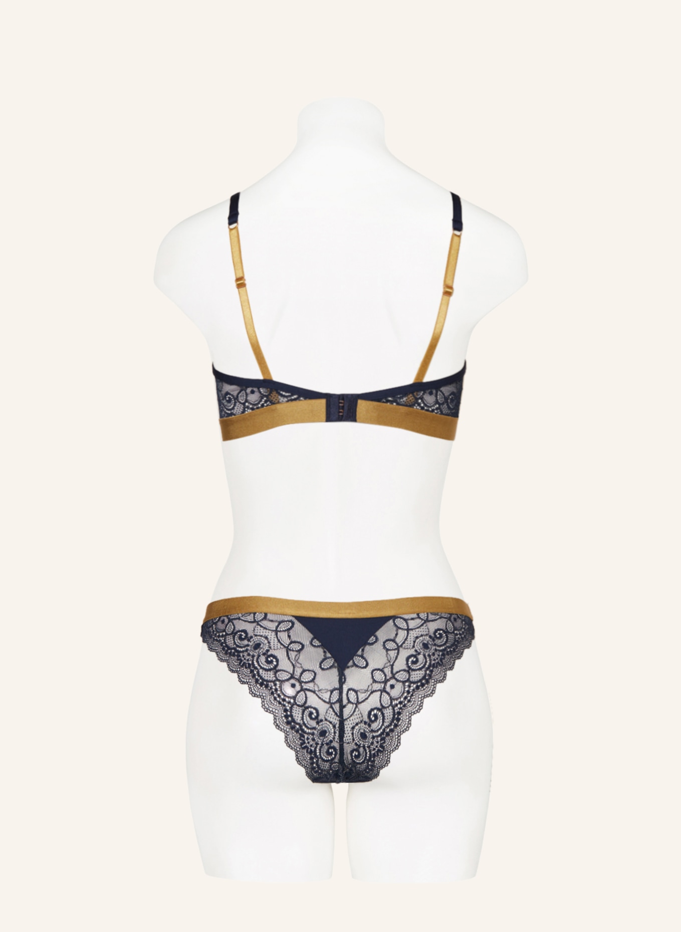 mey Triangle bra series POETRY POSH with glitter thread, Color: DARK BLUE/ GOLD (Image 3)