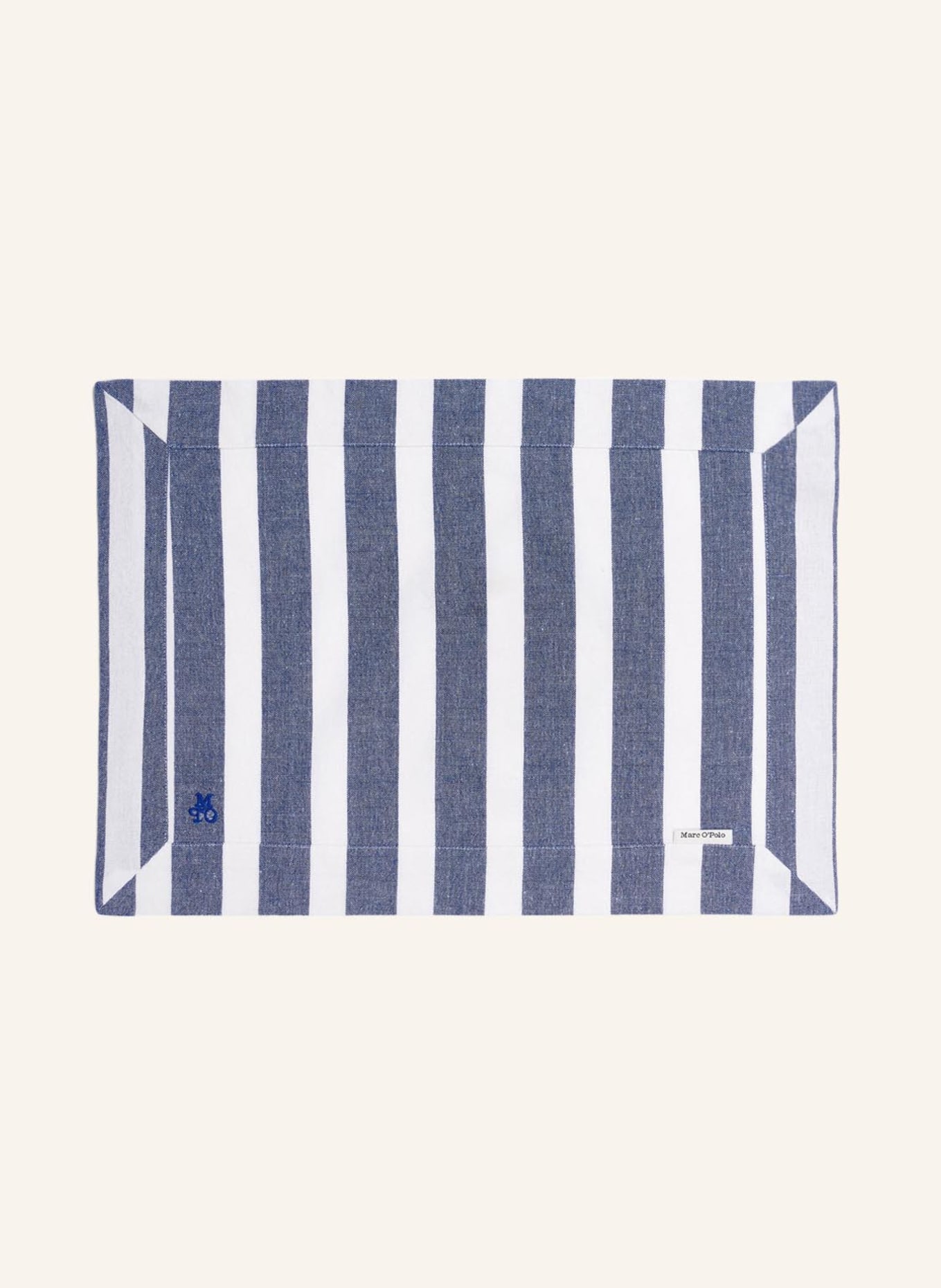 Marc O'Polo Set of 2 placemats, Color: DARK BLUE/ WHITE (Image 2)