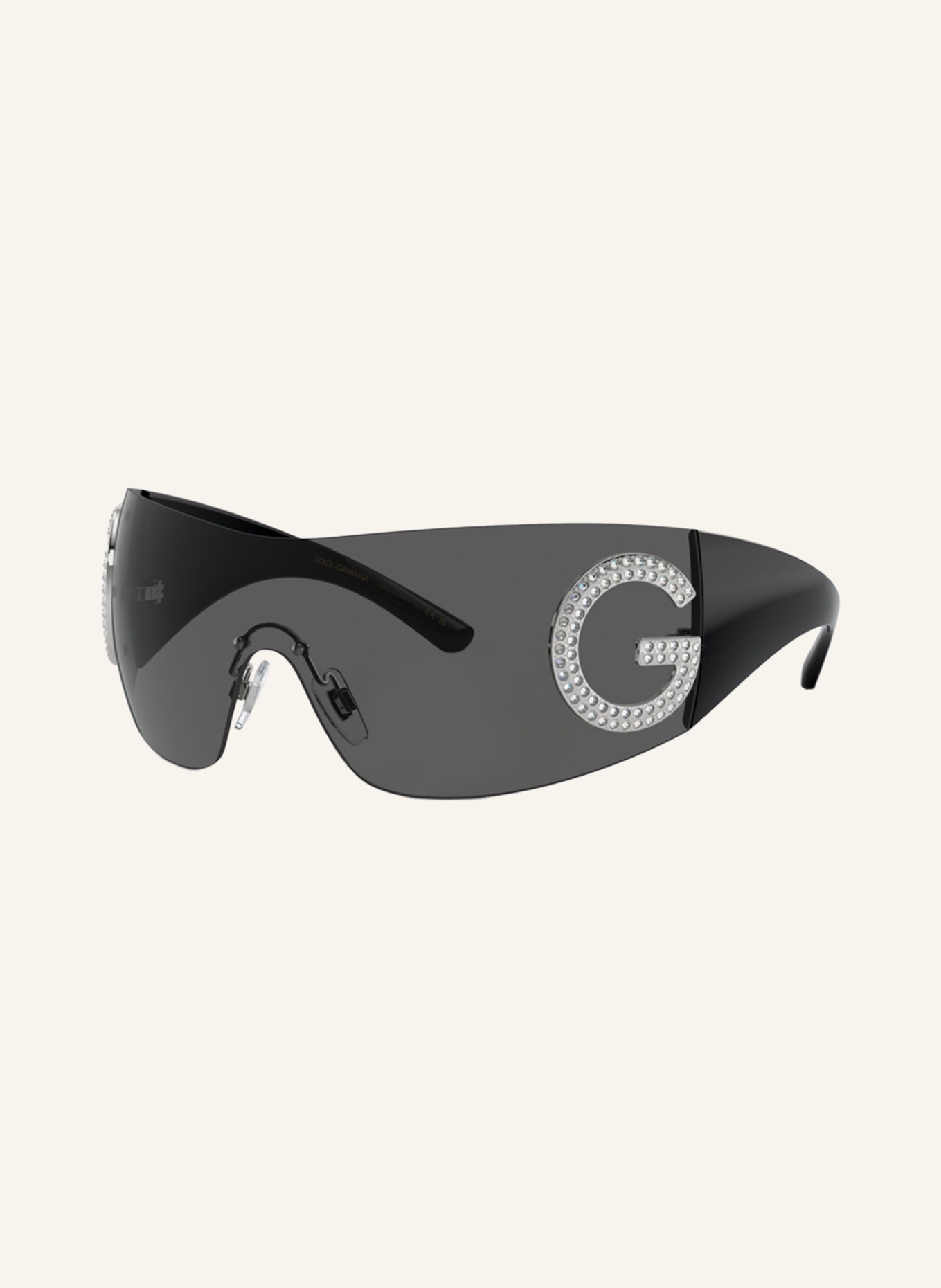 DOLCE & GABBANA Sunglasses DG2298B with decorative gems, Color: 31898 - BLACK/ DARK GRAY (Image 1)
