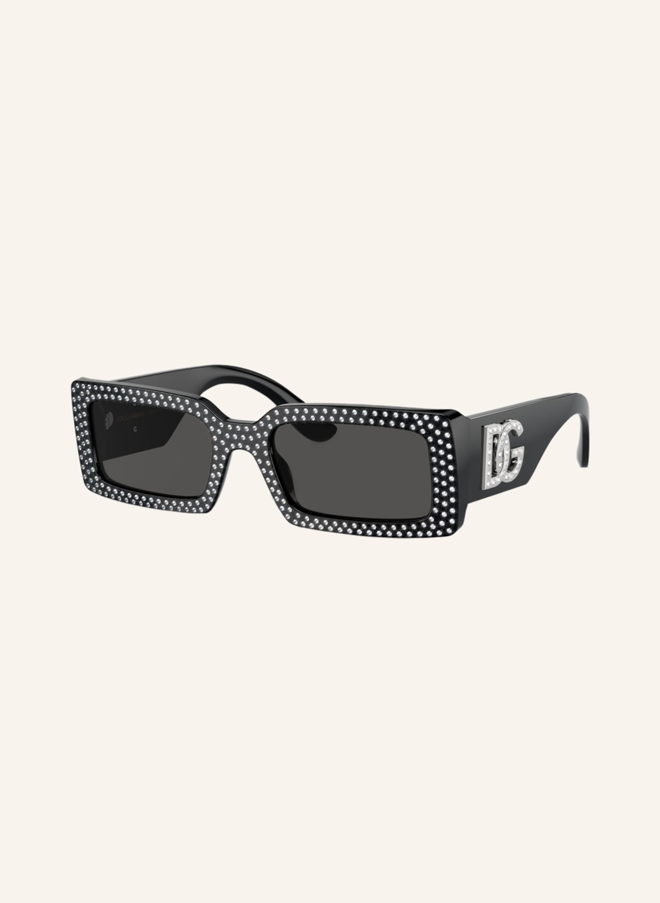 DOLCE & GABBANA Sunglasses DG4447B with decorative gems, Color: 501/87 - BLACK/DARK GRAY (Image 1)