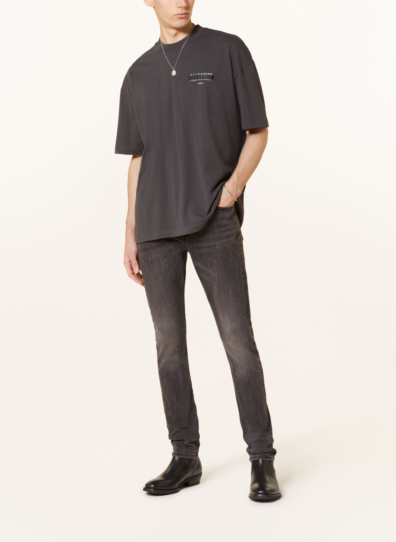 ALLSAINTS T-shirt REDACT, Color: DARK GRAY (Image 2)