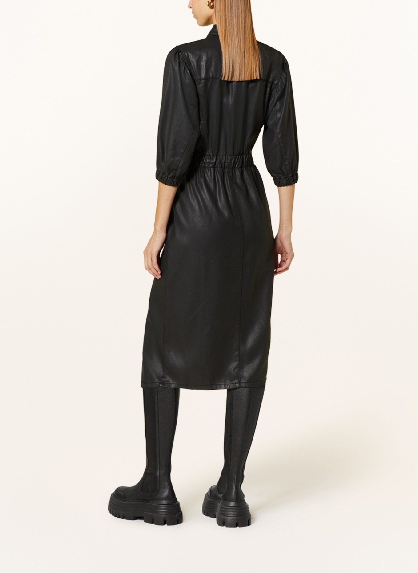ALLSAINTS Dress OSA in leather look in black