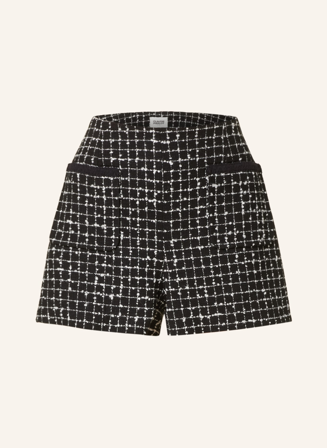 CLAUDIE PIERLOT Tweed-Shorts, Farbe: SCHWARZ/ WEISS (Bild 1)
