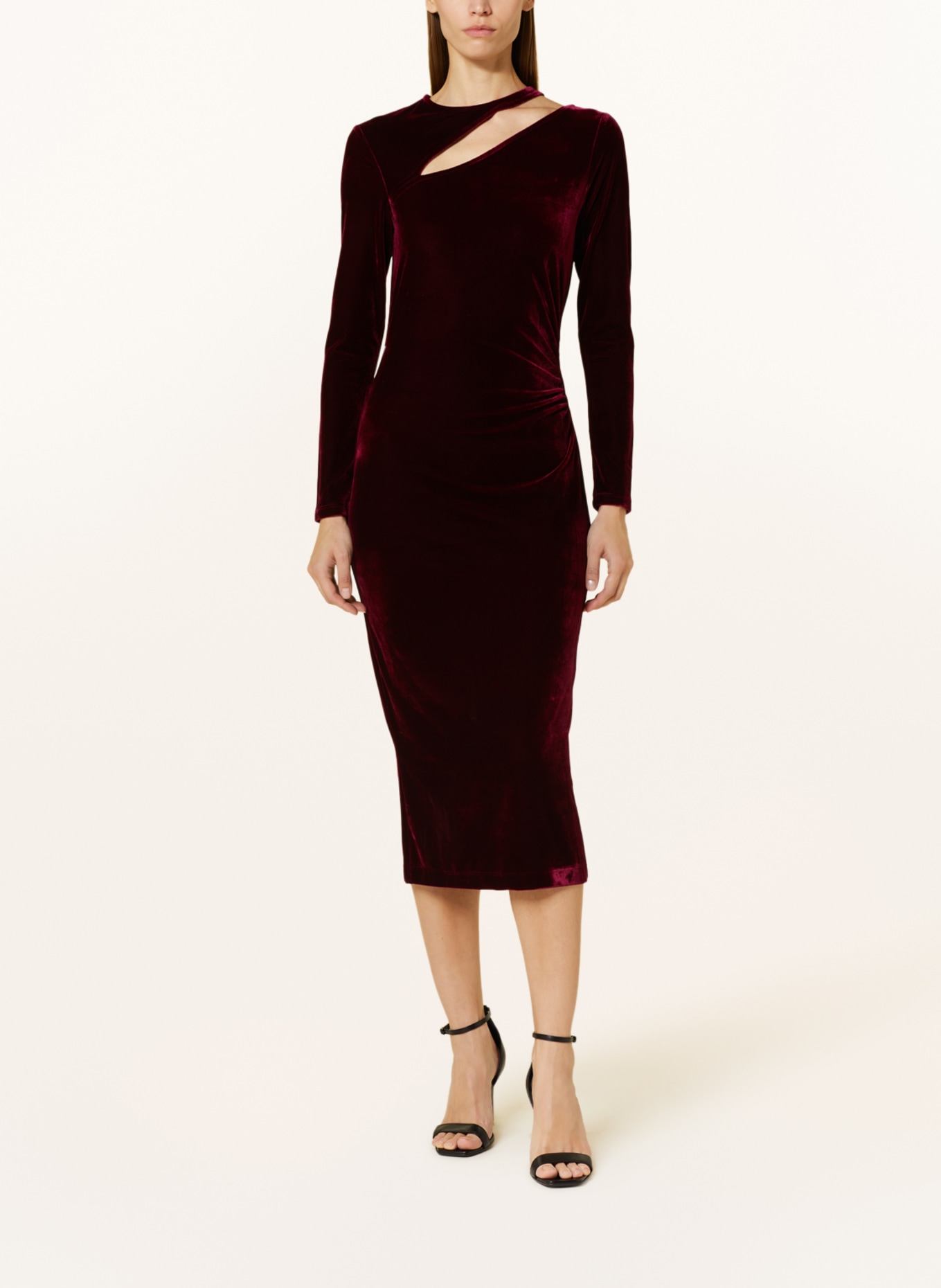 REISS Velvet dress MACEY with cut-out, Color: DARK RED (Image 2)