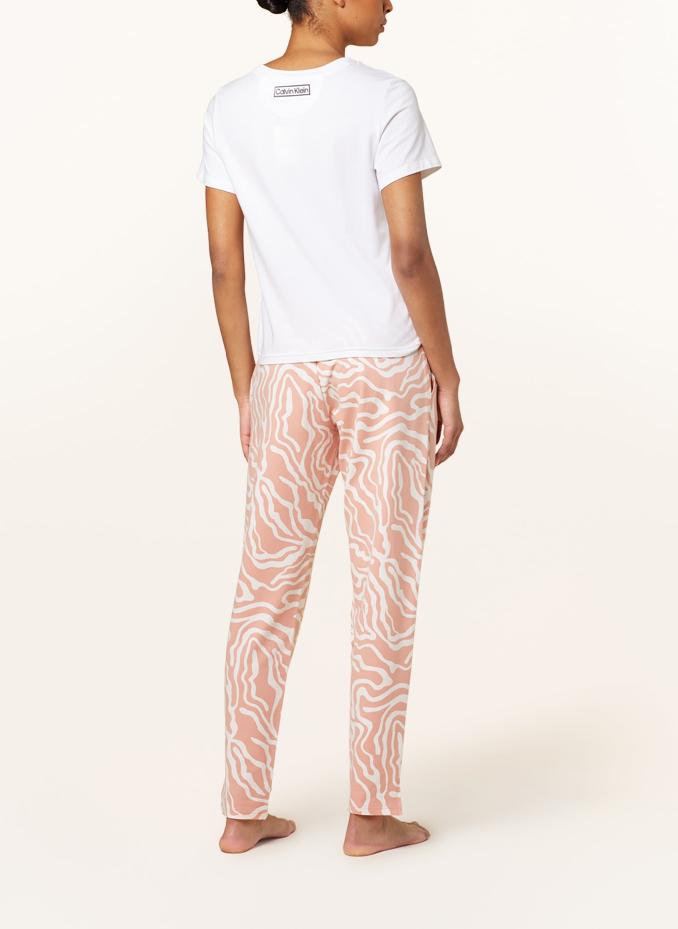 mey Pajama pants series NEELE, Color: NUDE/ WHITE (Image 3)