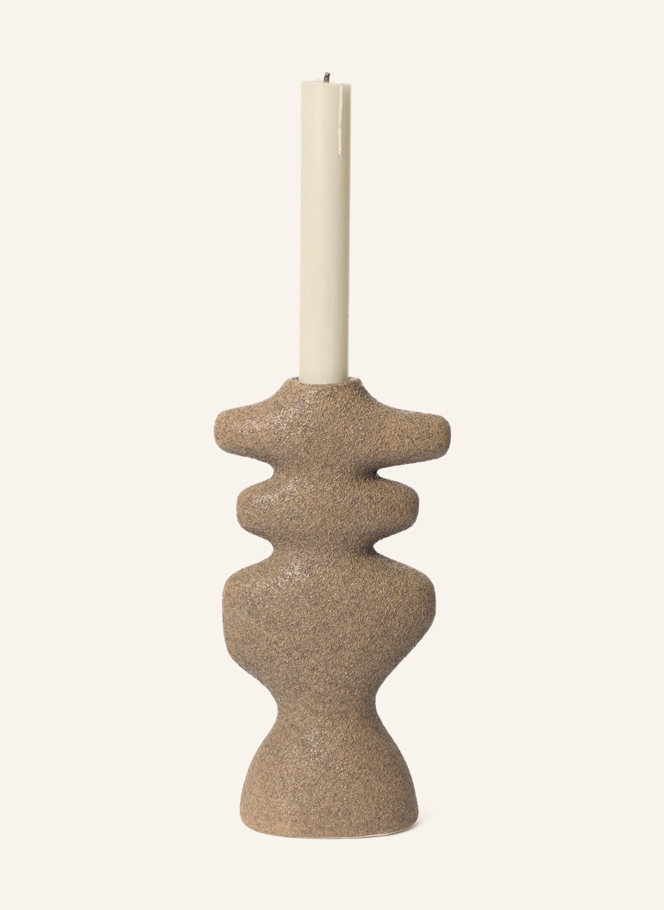 Ferm LIVING Candleholder YARA LARGE, Color: BEIGE (Image 2)