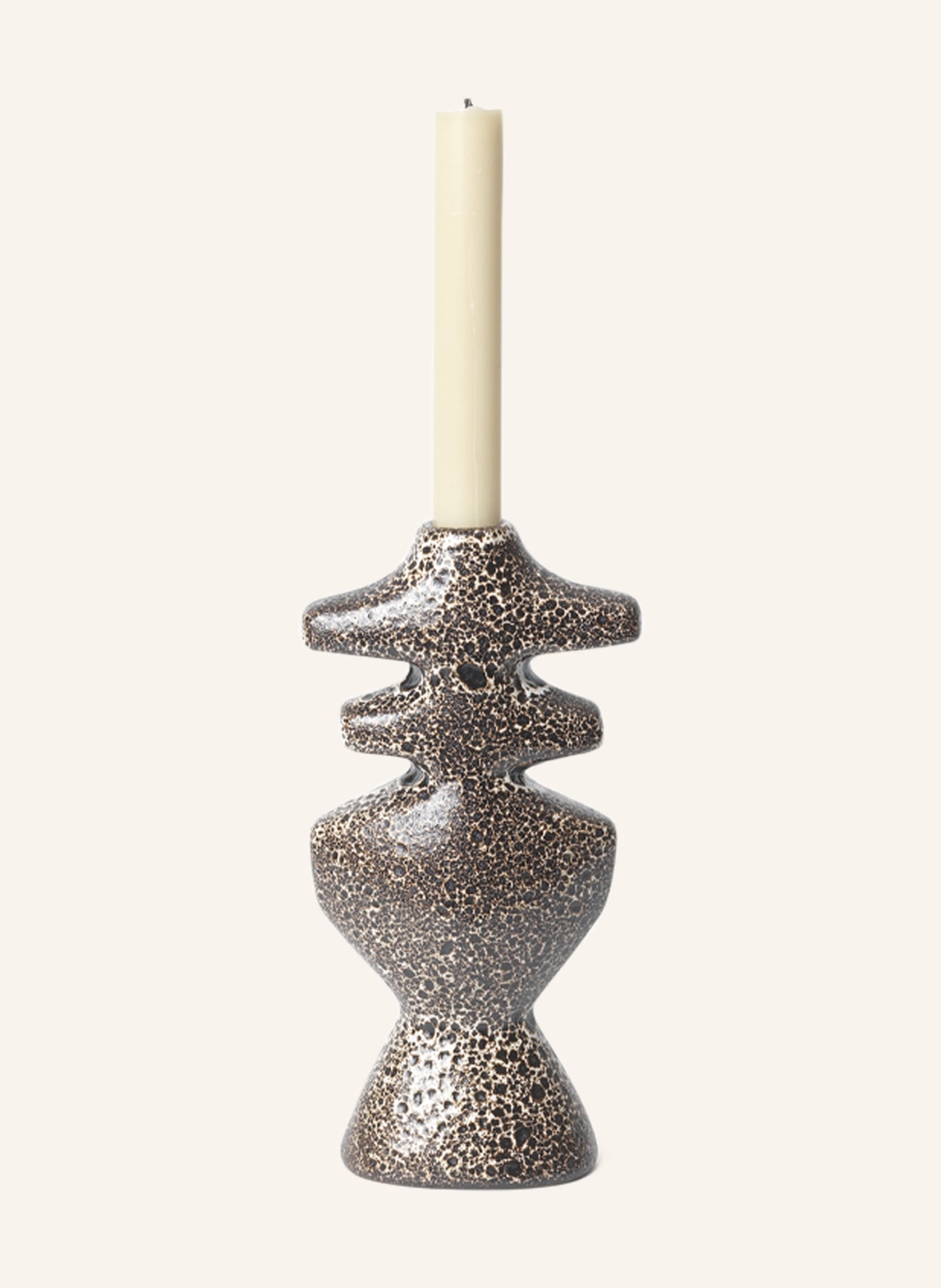 Ferm LIVING Candleholder YARA LARGE, Color: GRAY/ BROWN (Image 2)