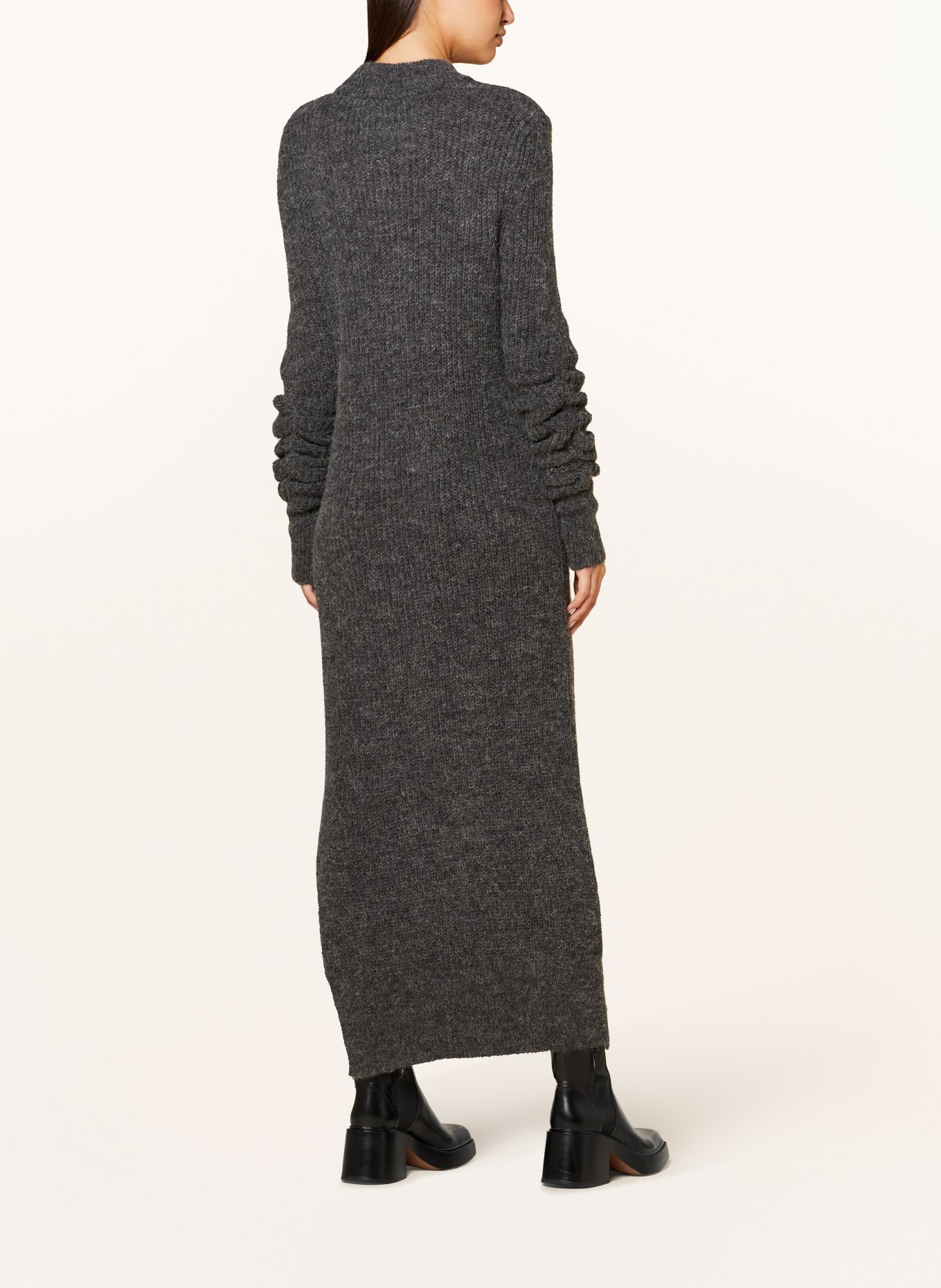VANILIA Dzianinowa sukienka z dodatkiem alpaki, Kolor: SZARY (Obrazek 3)