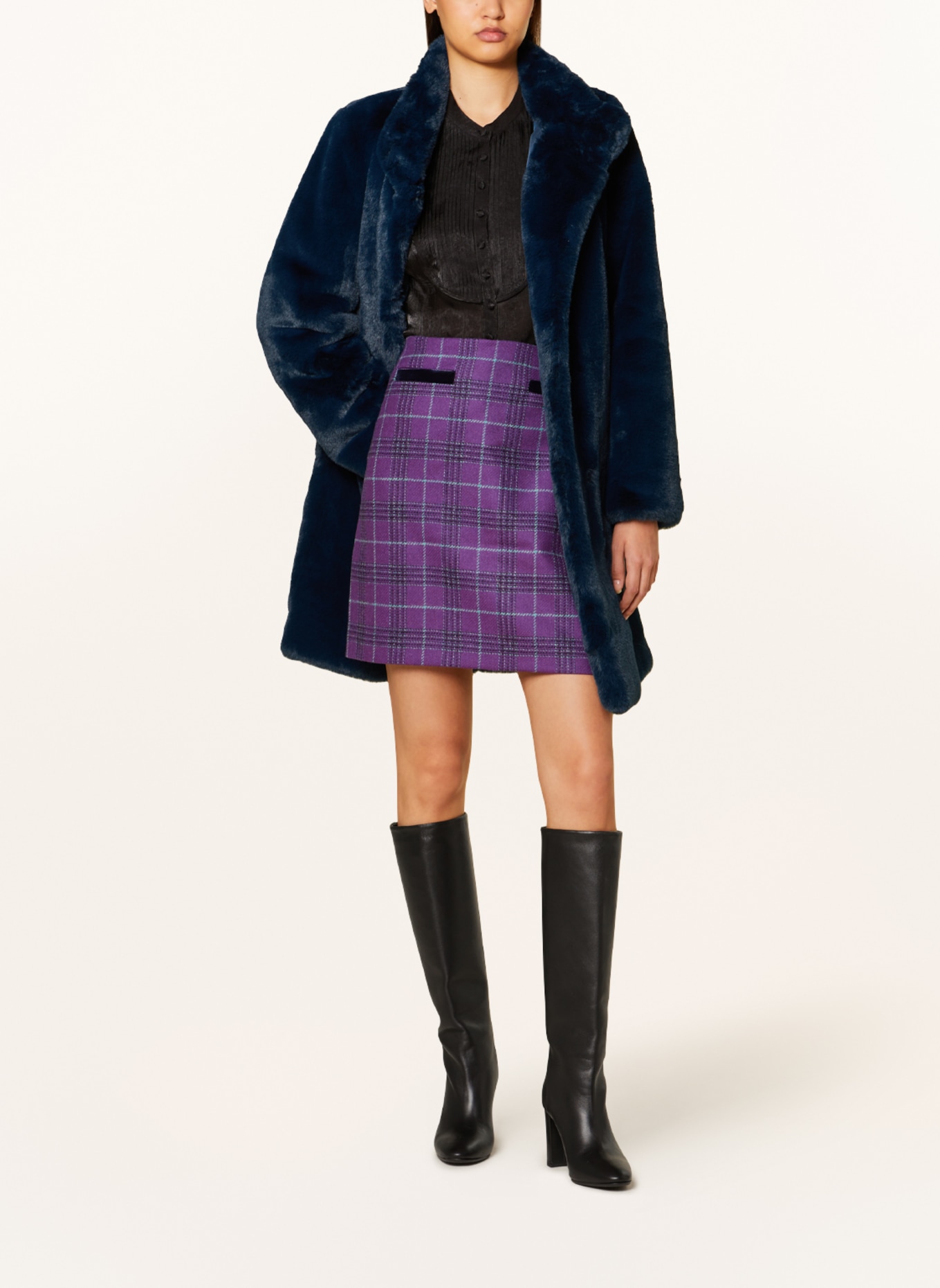 HOBBS Skirt RUTHIE, Color: PURPLE/ MINT/ BLACK (Image 2)