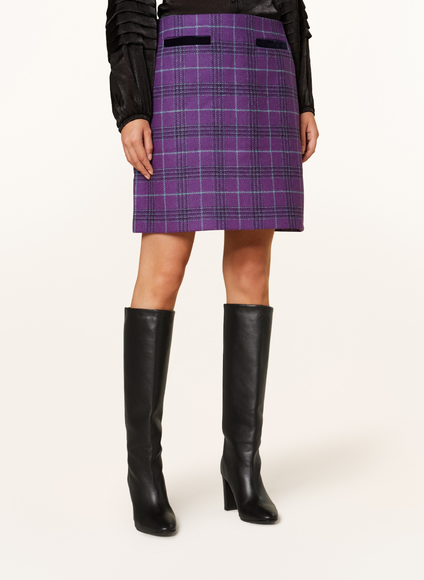 HOBBS Skirt RUTHIE, Color: PURPLE/ MINT/ BLACK (Image 4)