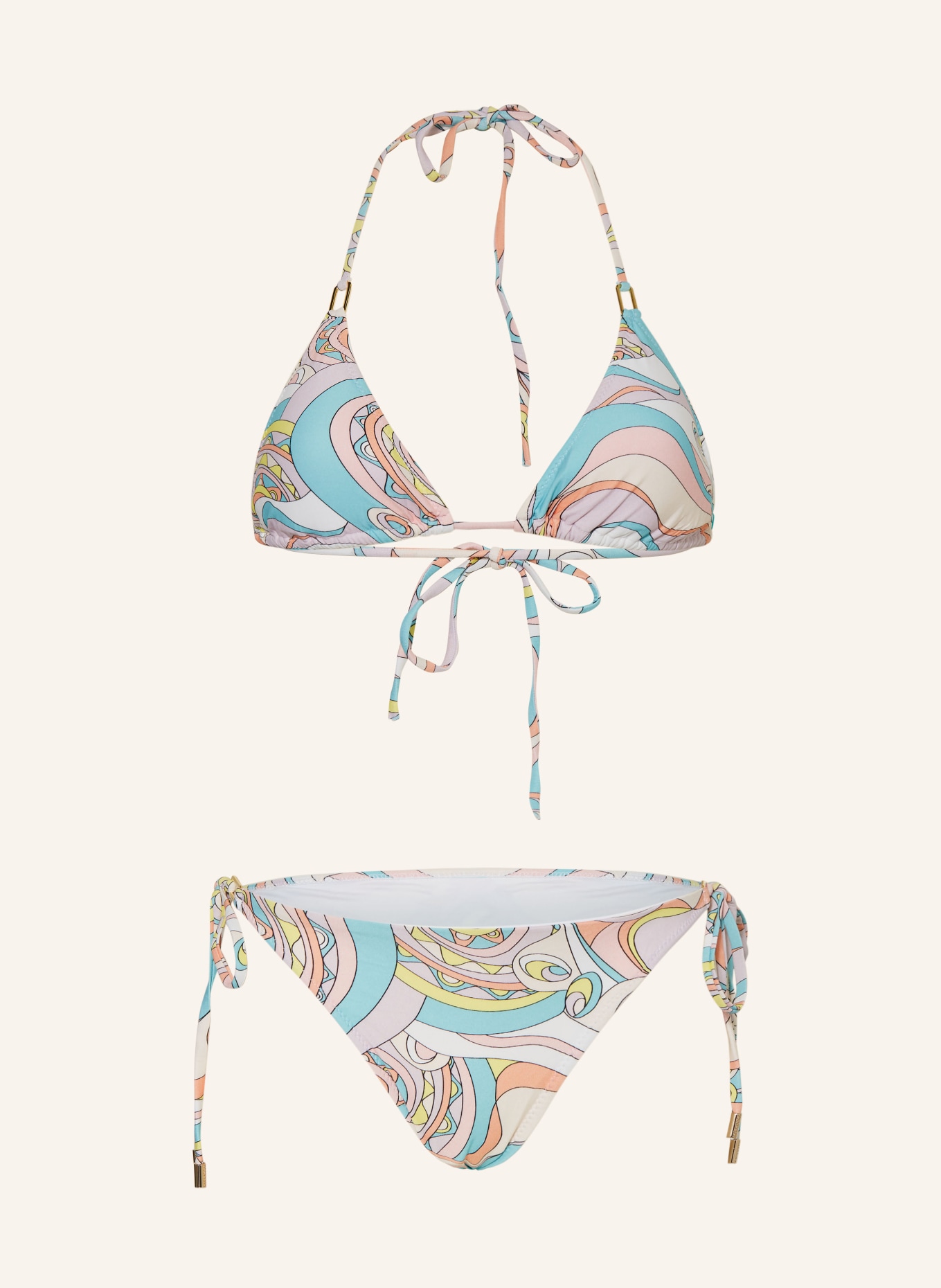 MELISSA ODABASH Bikini trójkątne CANCUN, Kolor: JASNONIEBIESKI/ JASNOFIOLETOWY/ ŻÓŁTY (Obrazek 1)
