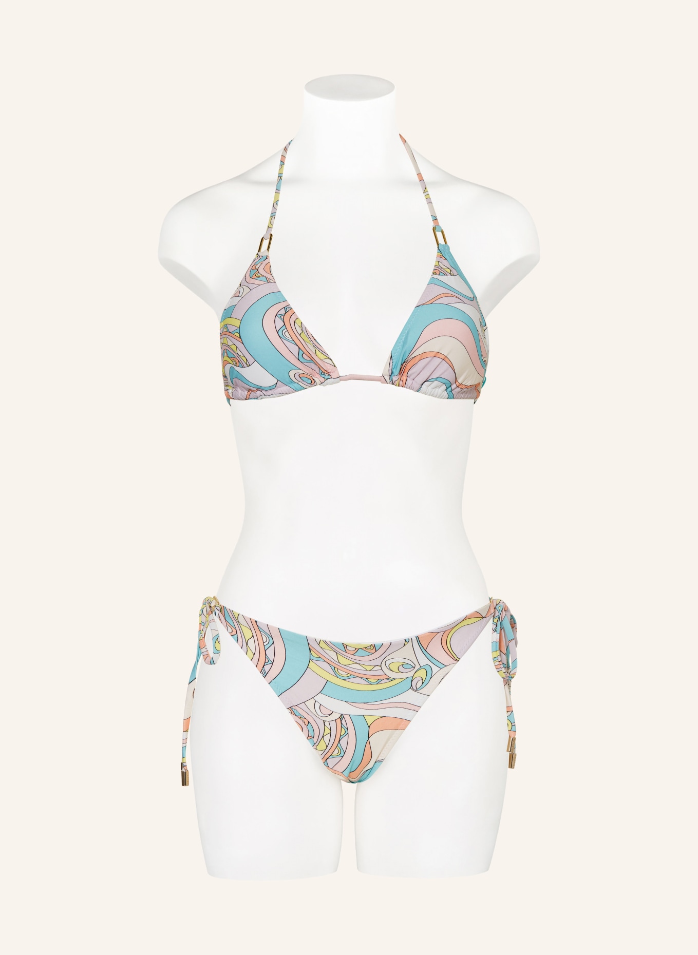MELISSA ODABASH Triangle bikini CANCUN, Color: LIGHT BLUE/ LIGHT PURPLE/ YELLOW (Image 2)