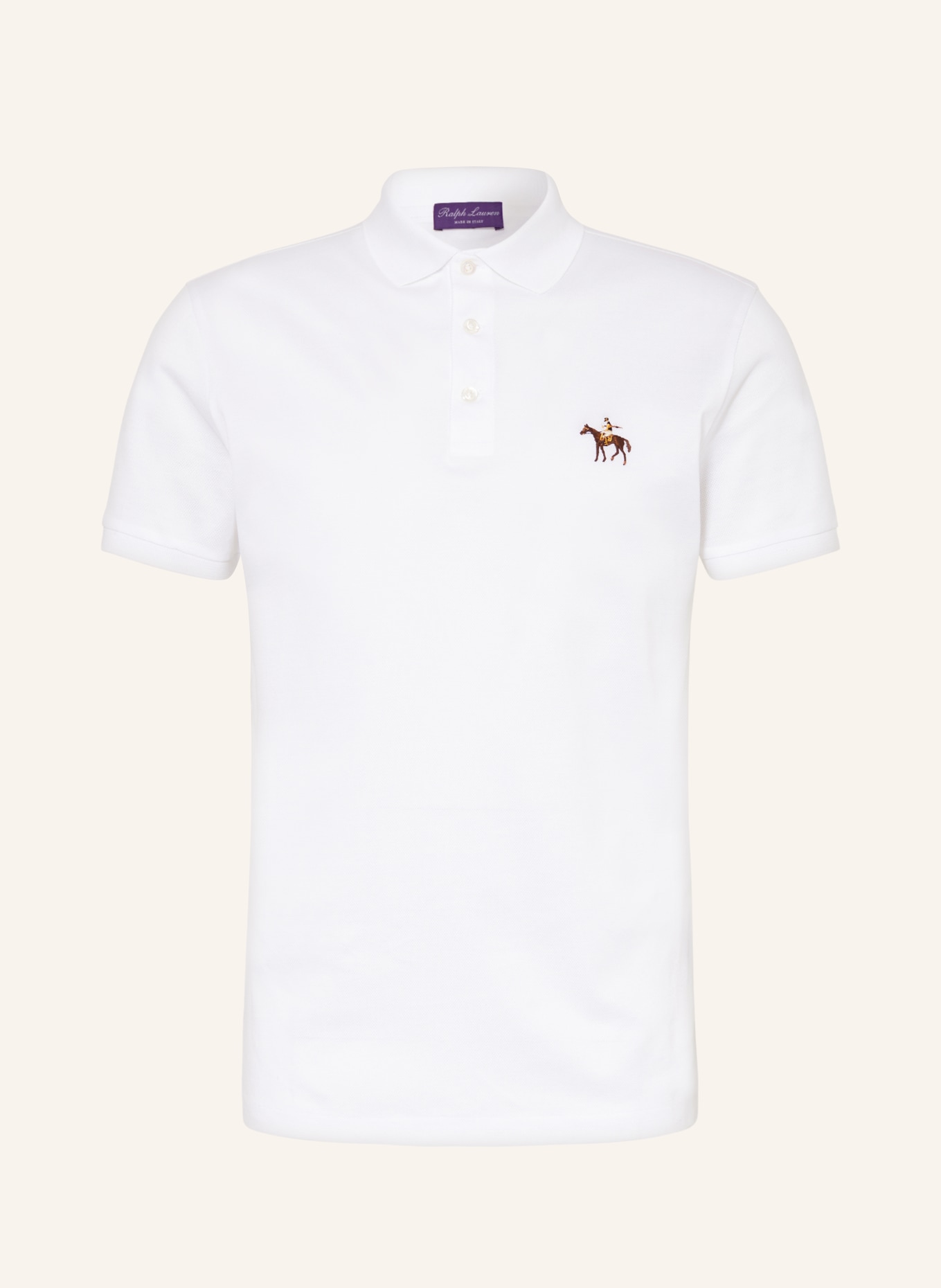 RALPH LAUREN PURPLE LABEL Jersey-Poloshirt, Farbe: WEISS (Bild 1)