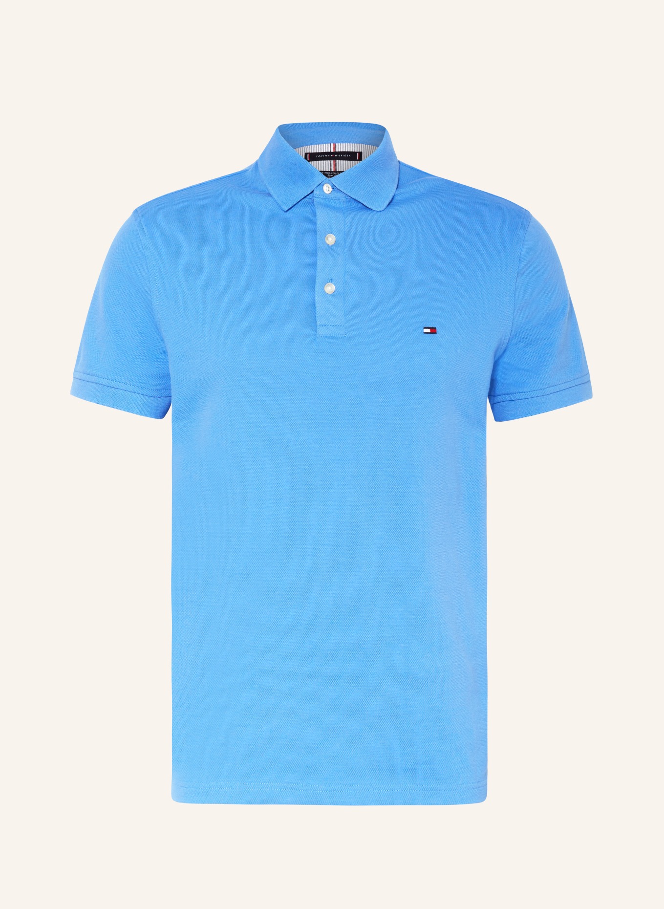 TOMMY HILFIGER Piqué-Poloshirt Slim Fit, Farbe: BLAU (Bild 1)