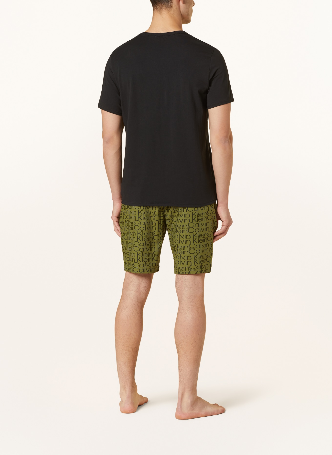 Calvin Klein Piżama z szortami MODERN STRUCTURE, Kolor: CZARNY/ OLIWKOWY (Obrazek 3)