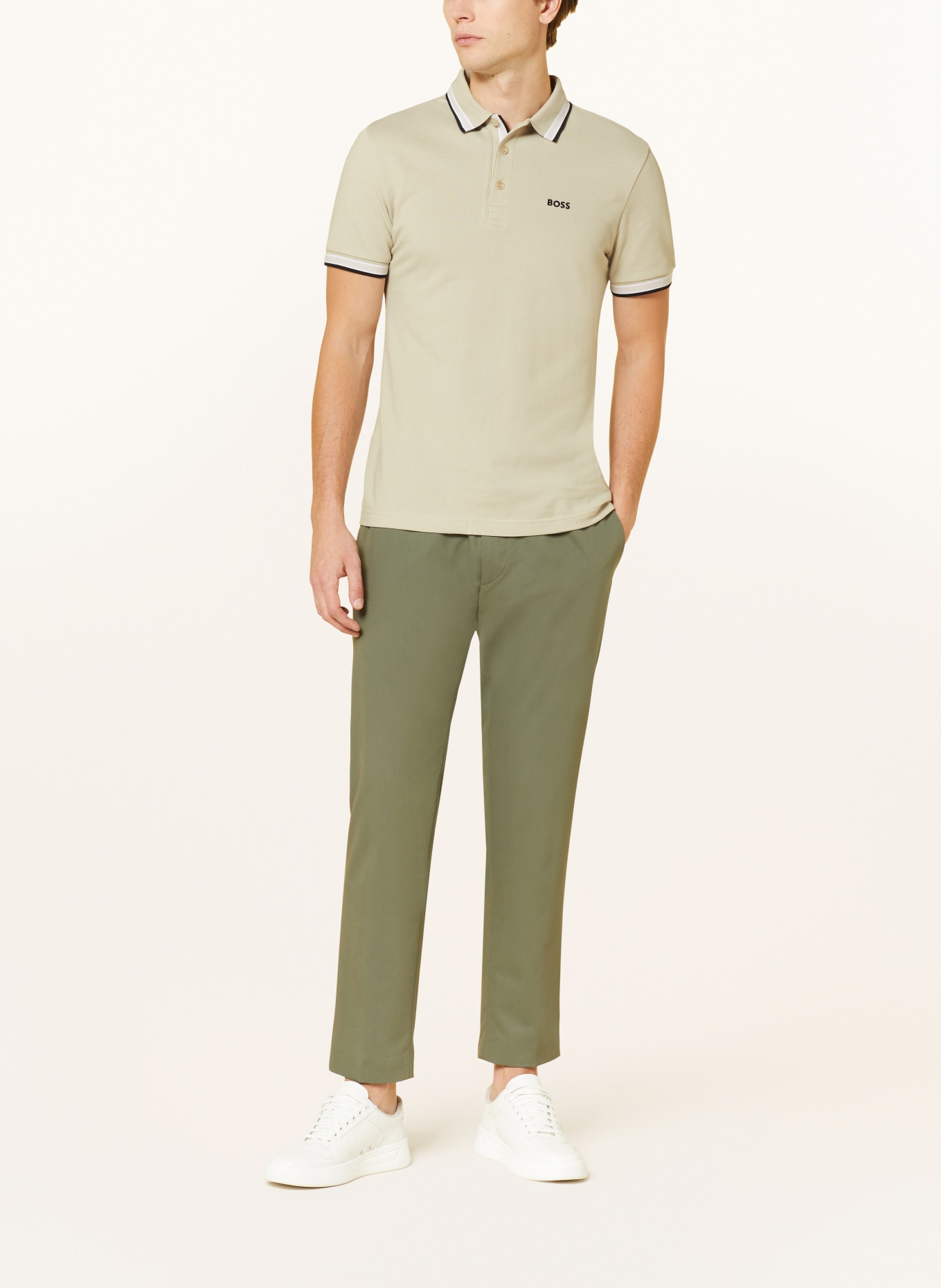 BOSS Piqué-Poloshirt PADDY CURVED Regular Fit, Farbe: CREME (Bild 2)